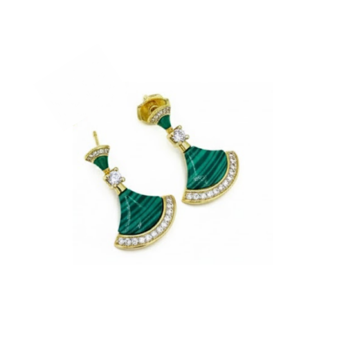 Bvlgari Jewelry | Green Fan Earrings