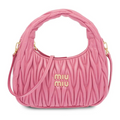 MIUMIU Wander Shoulder Bag in Matelassé Nappa Leather "Pink" - Bagistaofficial