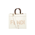 Fendi | White Leather Sunshine Tote Bag