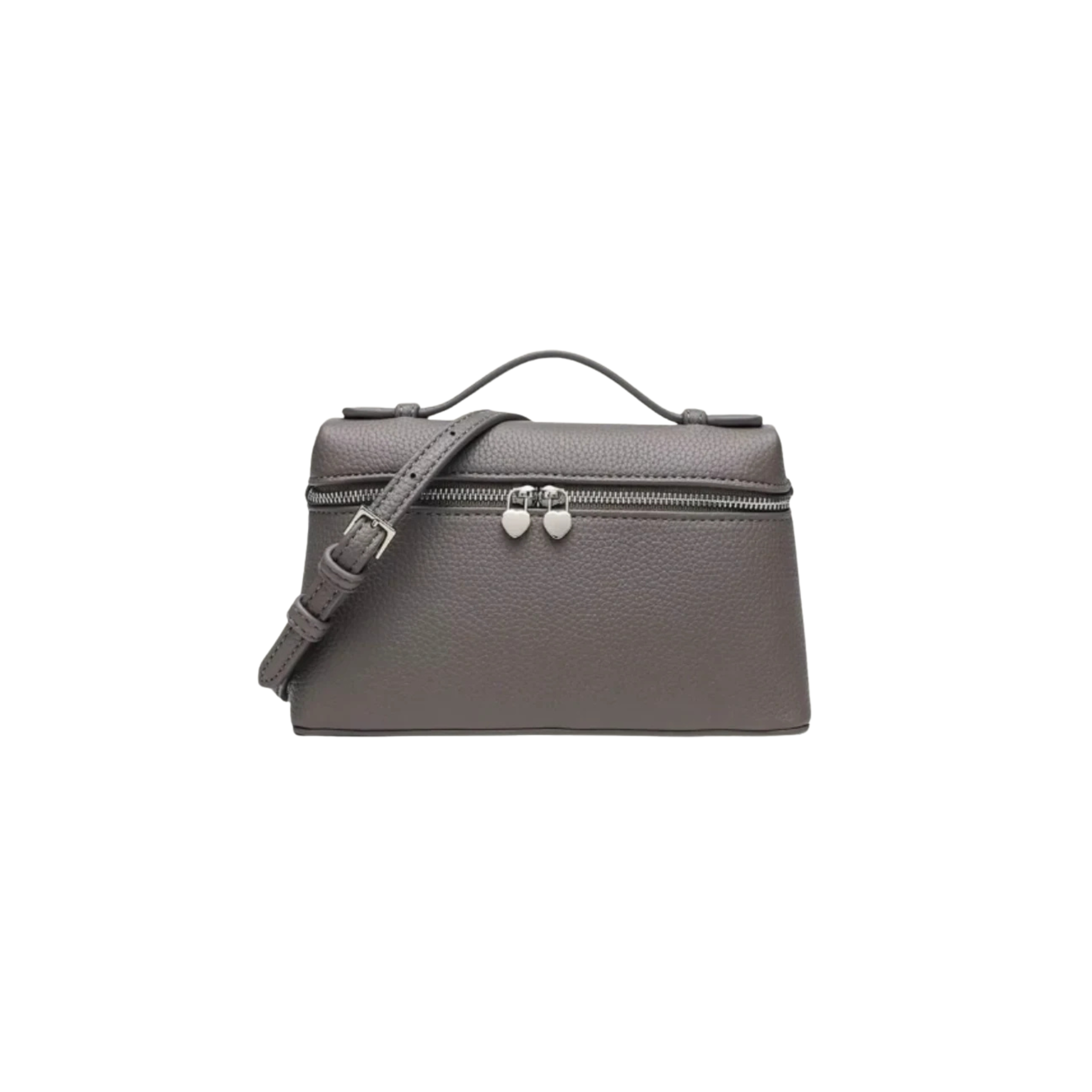 Loro Piana | small, gray, textured leather handbag