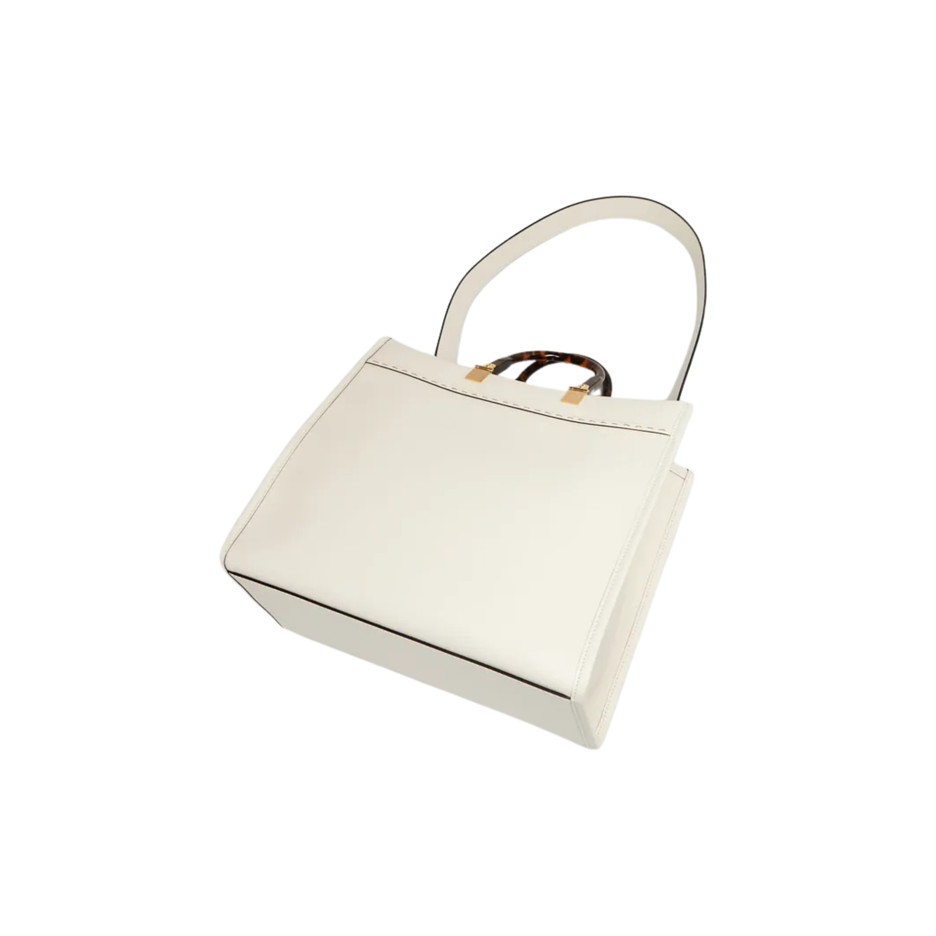 Fendi | White Leather Sunshine Tote Bag