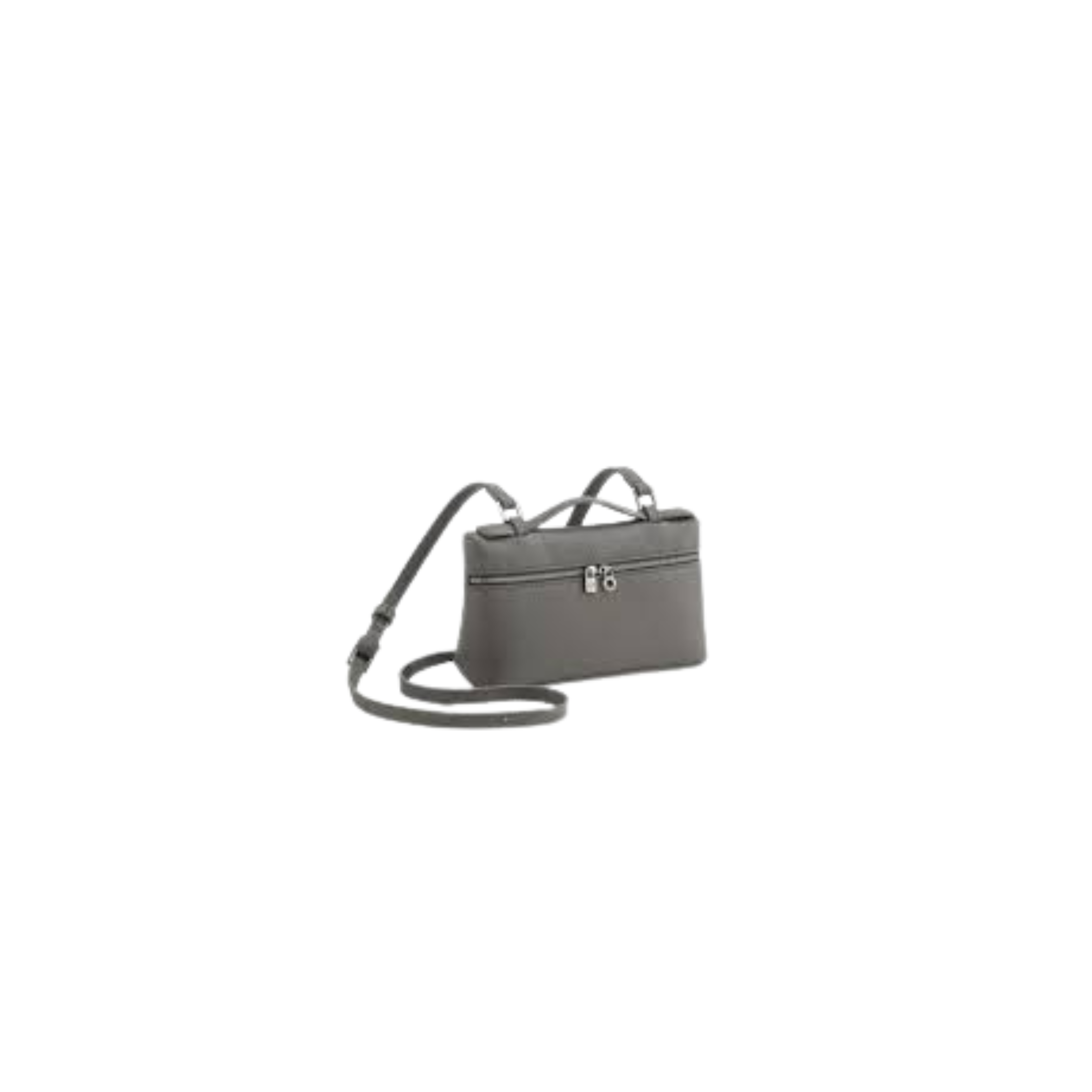 Loro Piana | small, gray, textured leather handbag