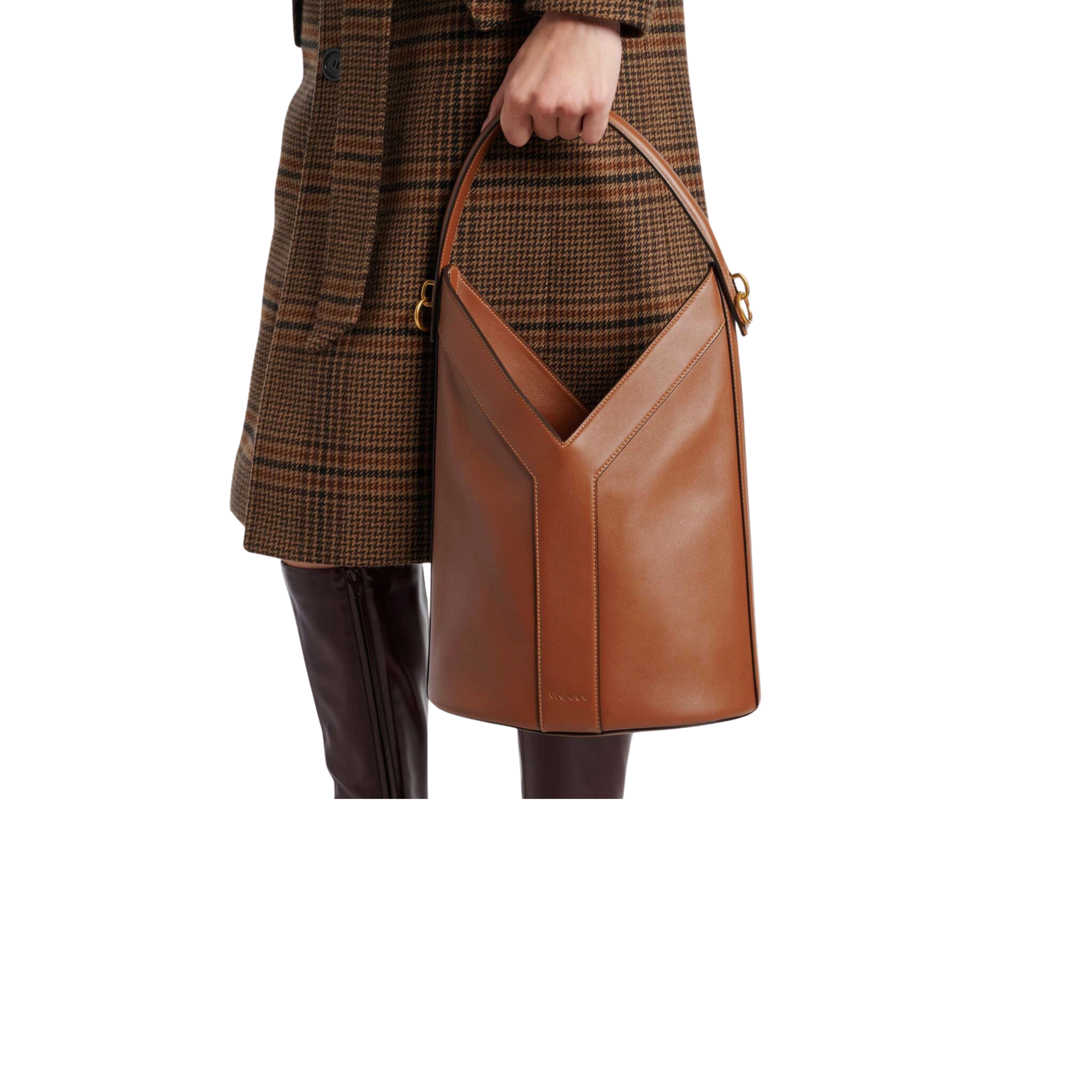 Saint Laurent | Y leather bucket bag brown