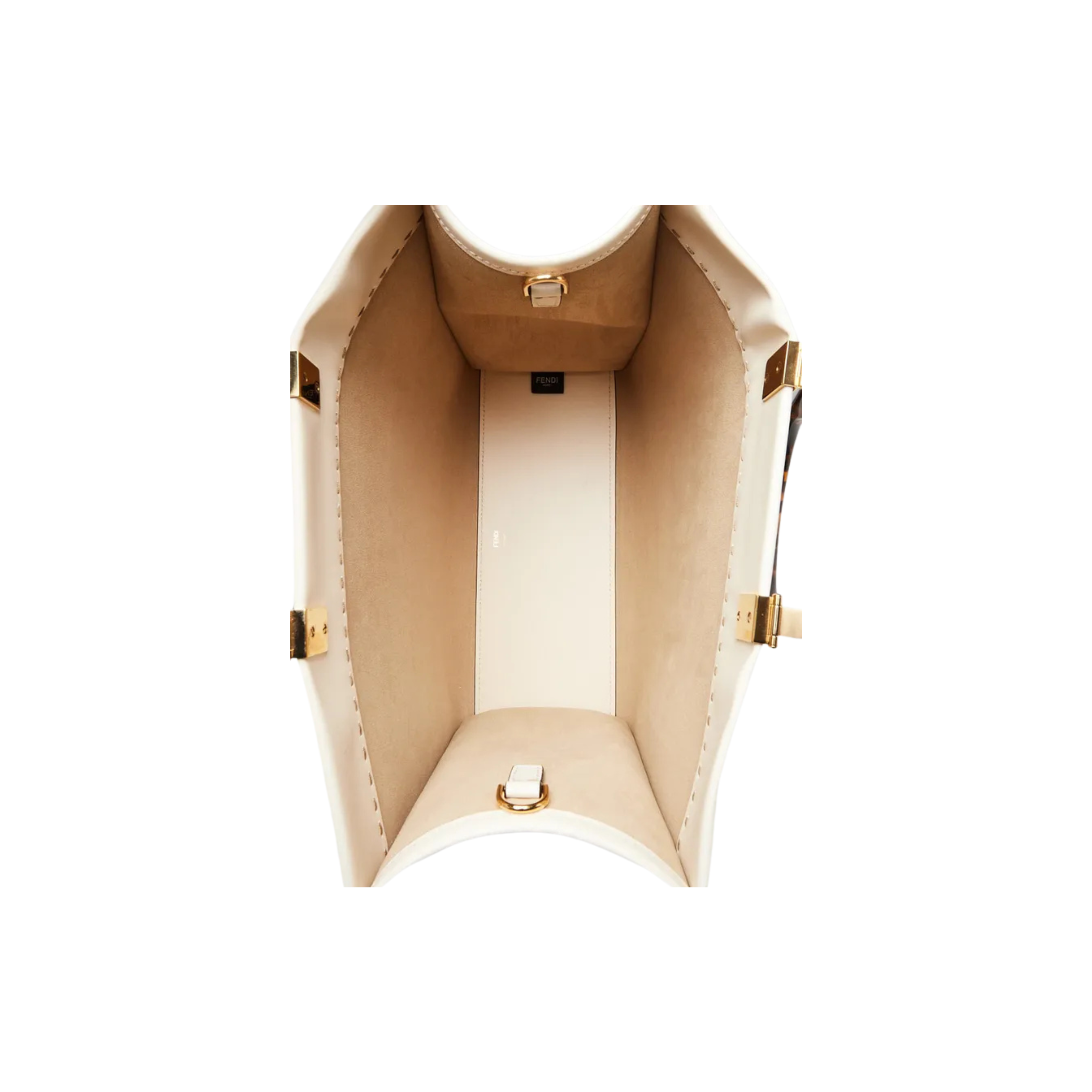 Fendi | White Leather Sunshine Tote Bag