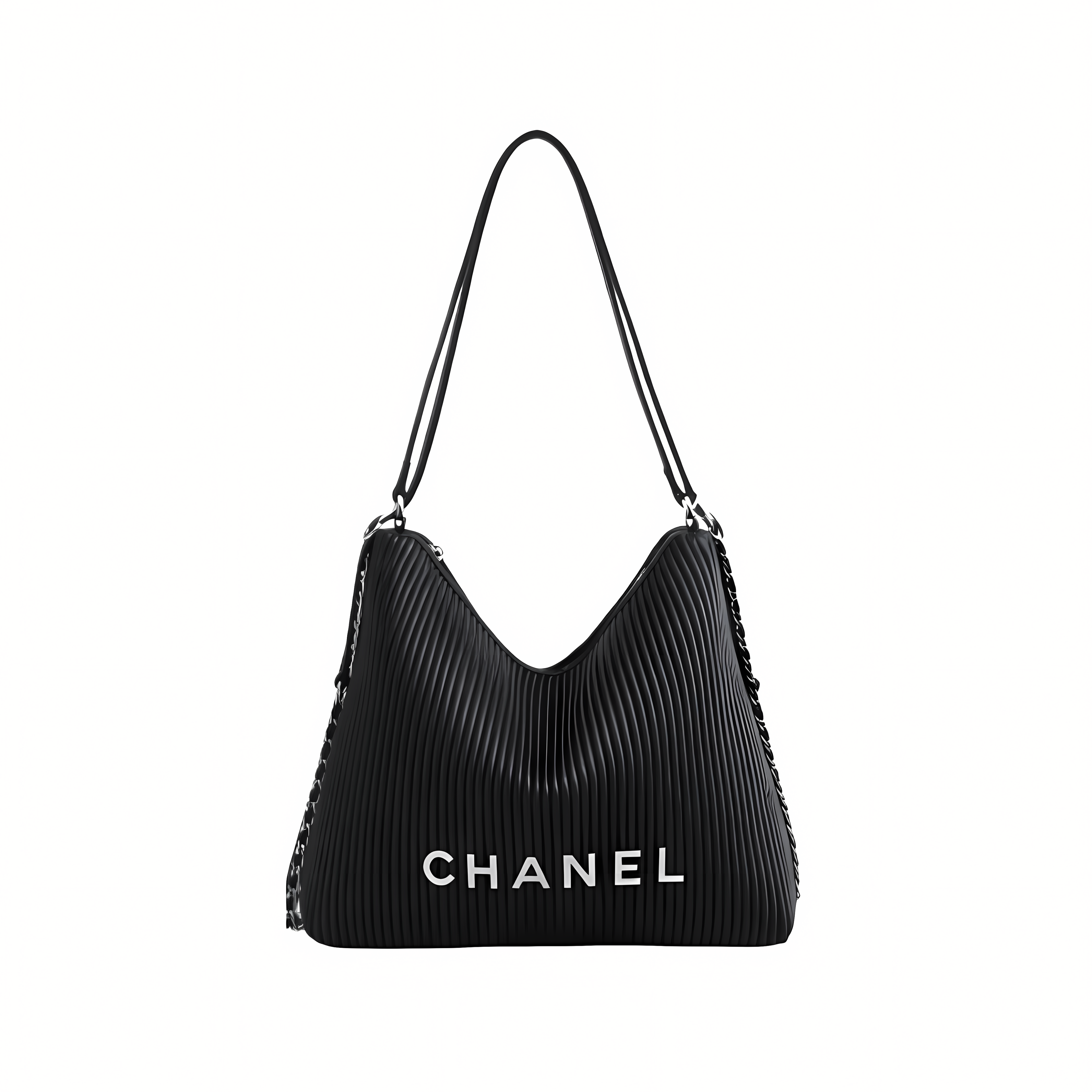 Chanel Bag | Maxi Hobo in Black Lambskin