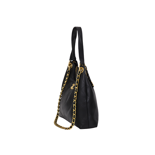 Chanel Bag | Medium Hobo Handbag Black Calfskin
