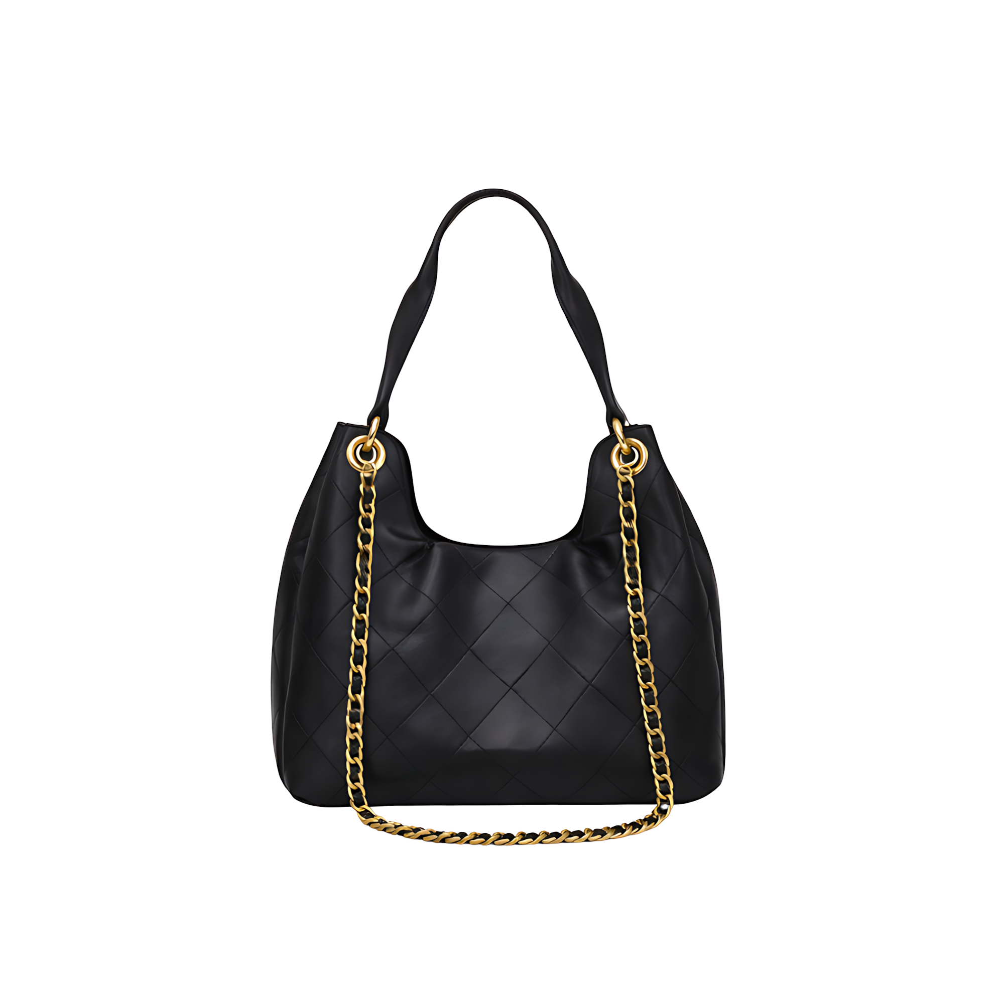 Chanel Bag | Medium Hobo Handbag Black Calfskin
