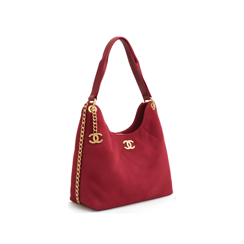 Chanel Bag | Medium Hobo Handbag Burgundy Suede