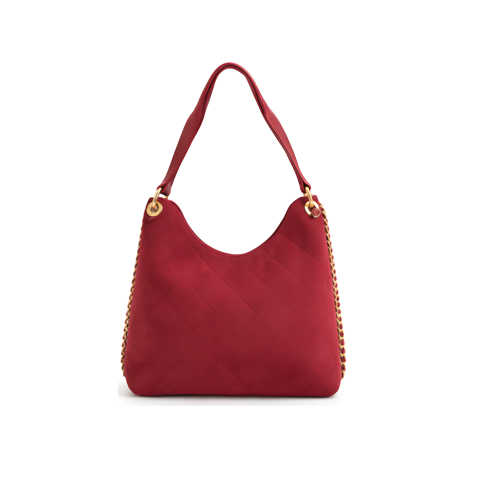 Chanel Bag | Medium Hobo Handbag Burgundy Suede