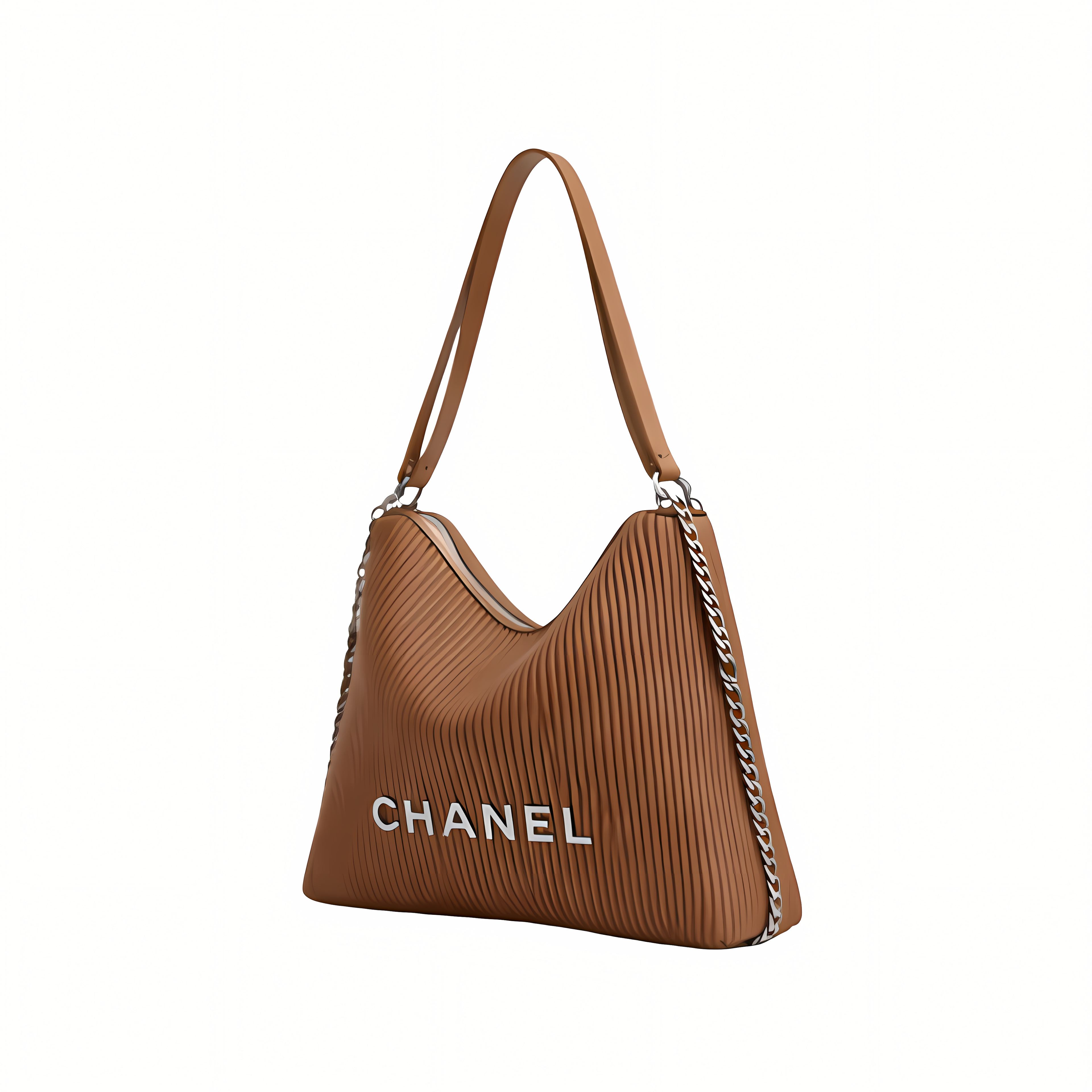 Chanel Bag | Maxi Hobo Camel Shiny Lambskin