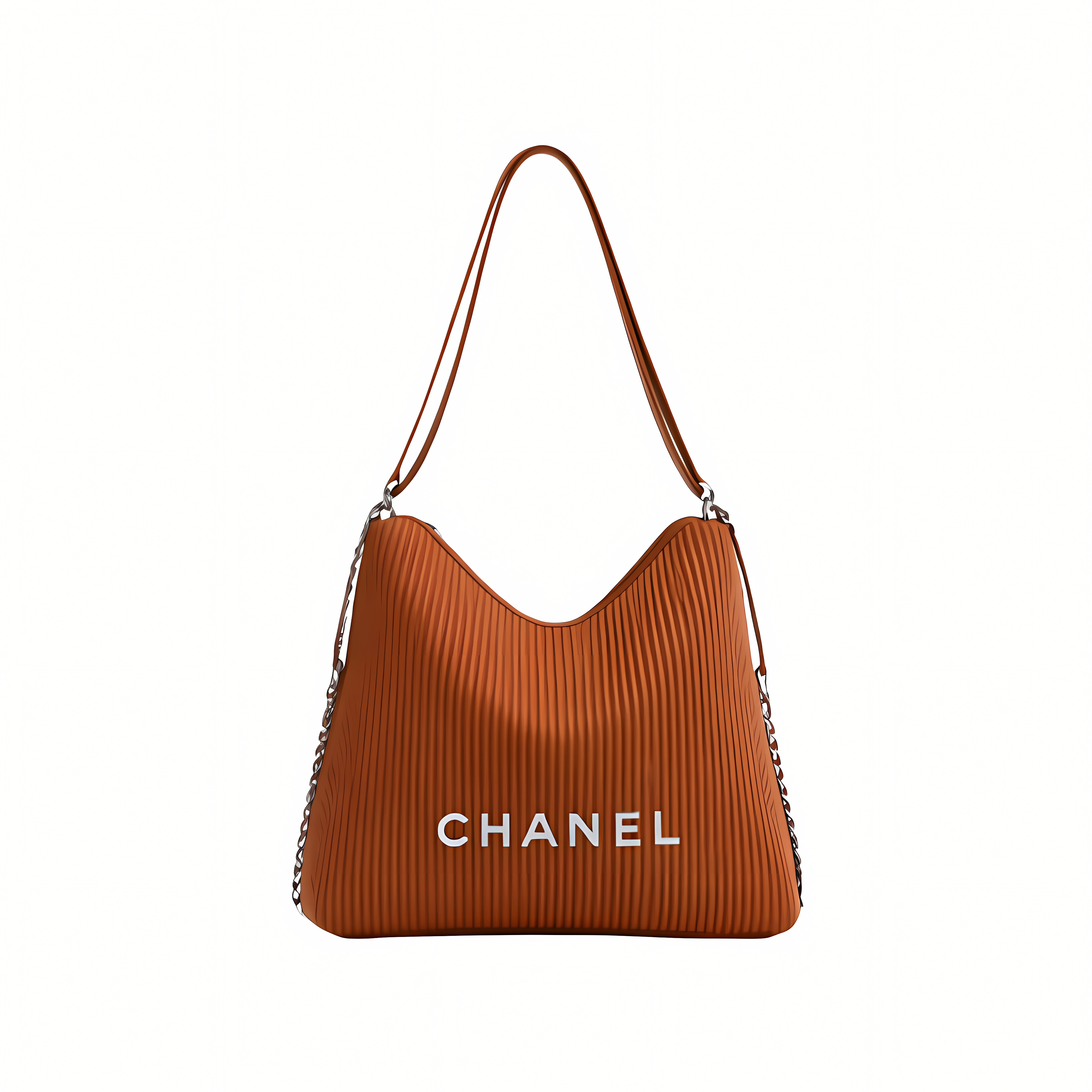 Chanel Bag | Maxi Hobo Brown Shiny Lambskin