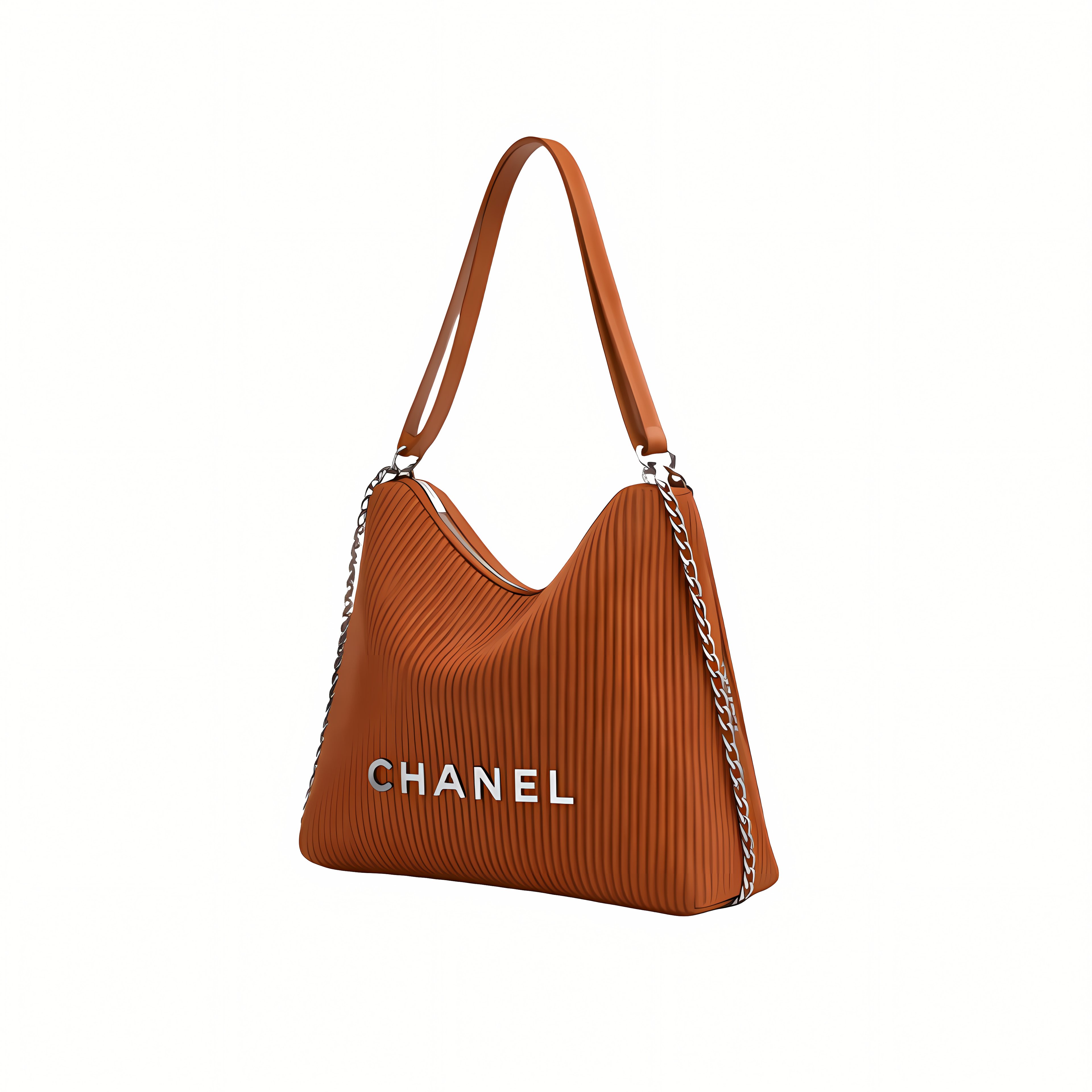 Chanel Bag | Maxi Hobo Brown Shiny Lambskin