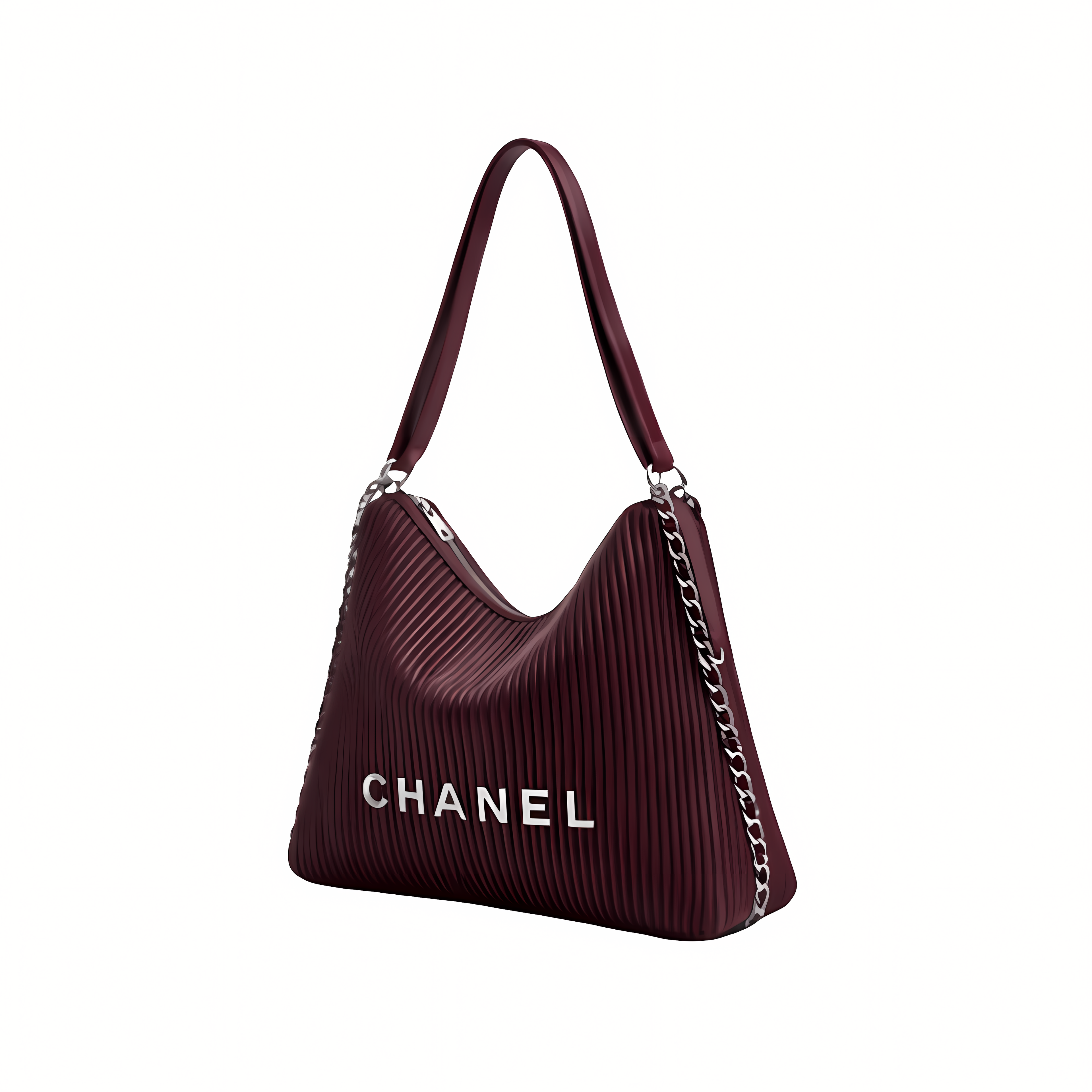 Chanel Bag | Maxi Hobo Purple Shiny Lambskin