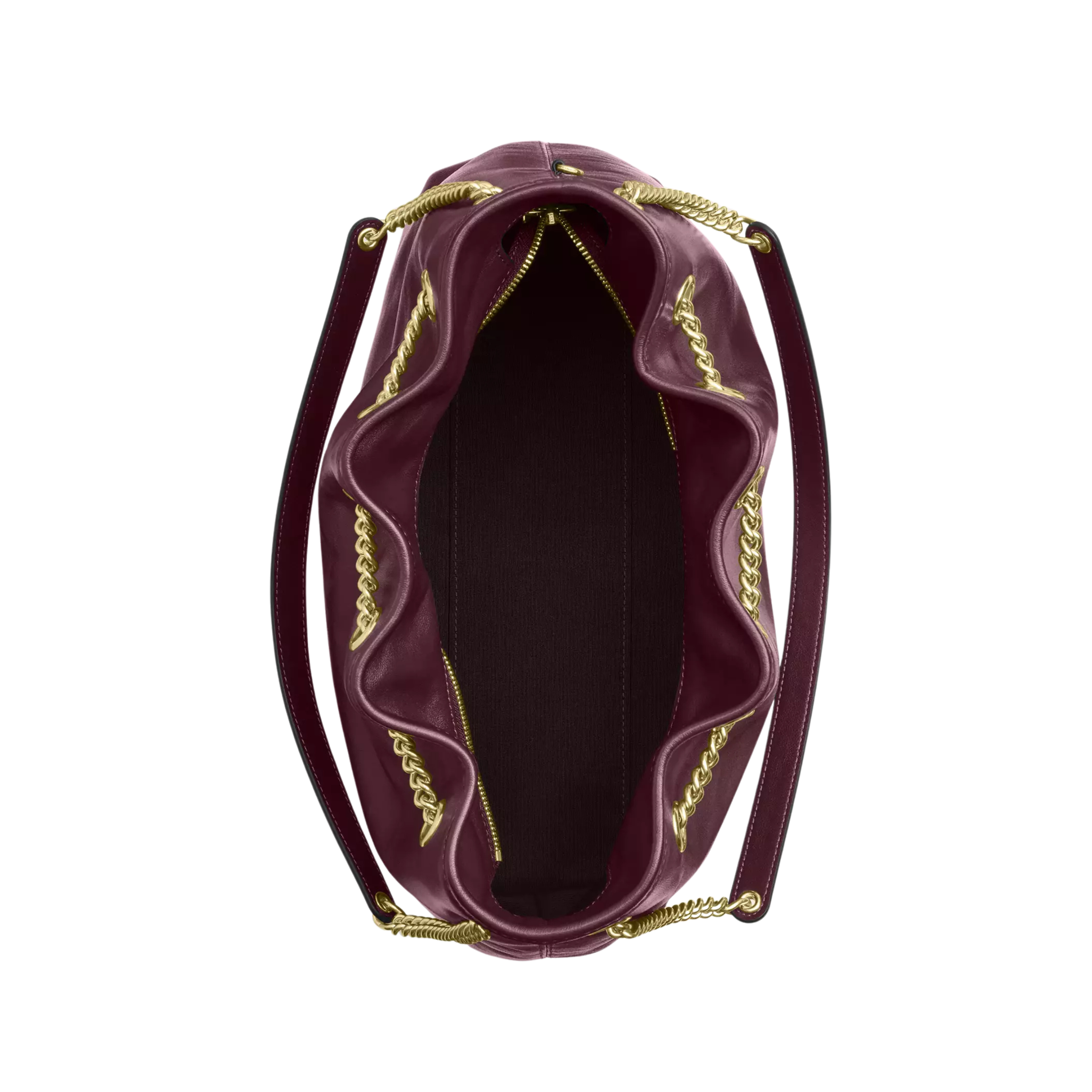 Coach Bag | Quilted Leather Chain Bucket Red Gold-Tone