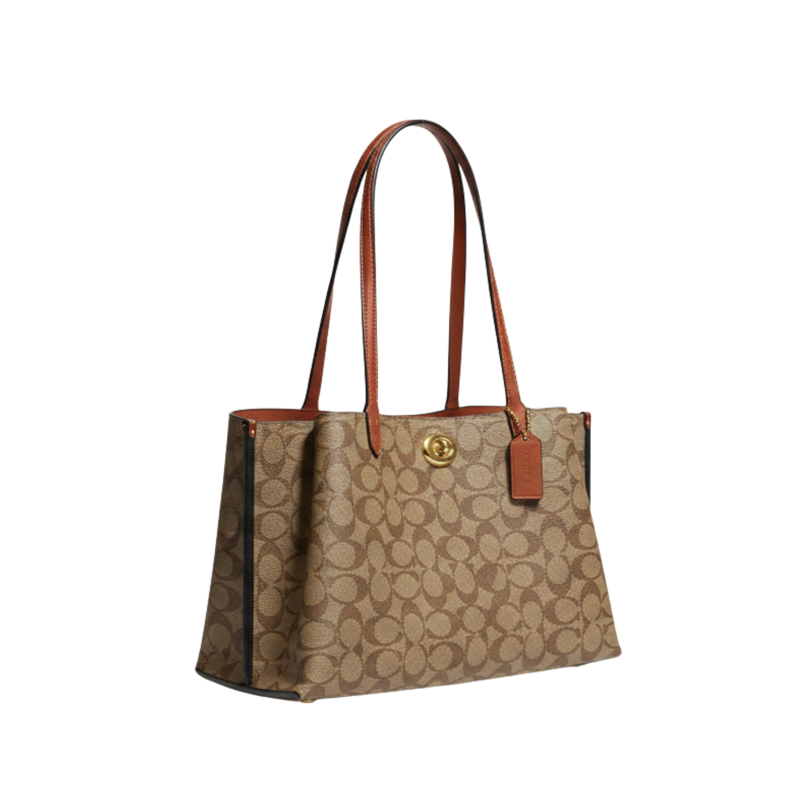 Coach Bag | Willow Tote Signature Canvas Tan Rust