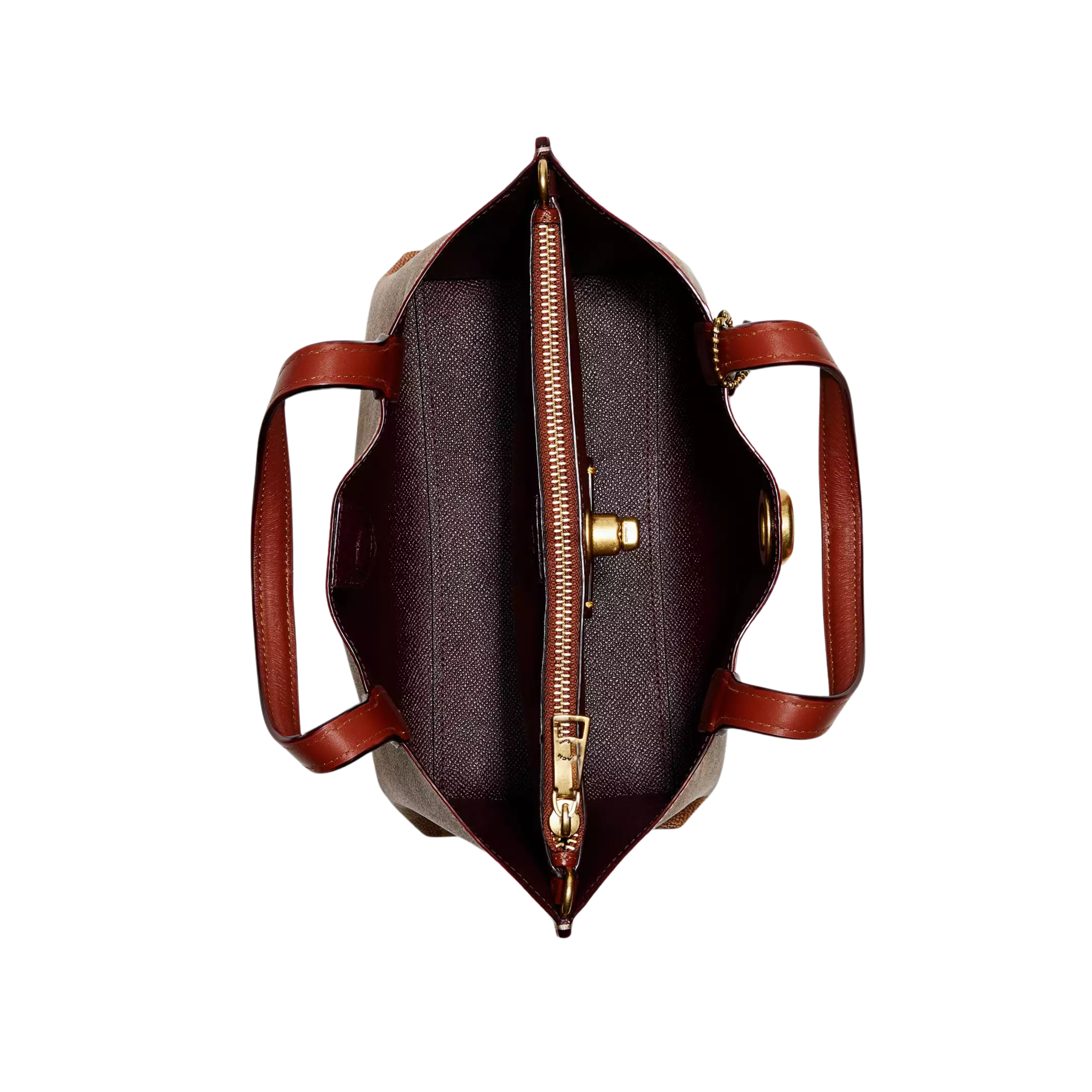 Coach Bag | Willow Tote Signature Canvas Tan Rust