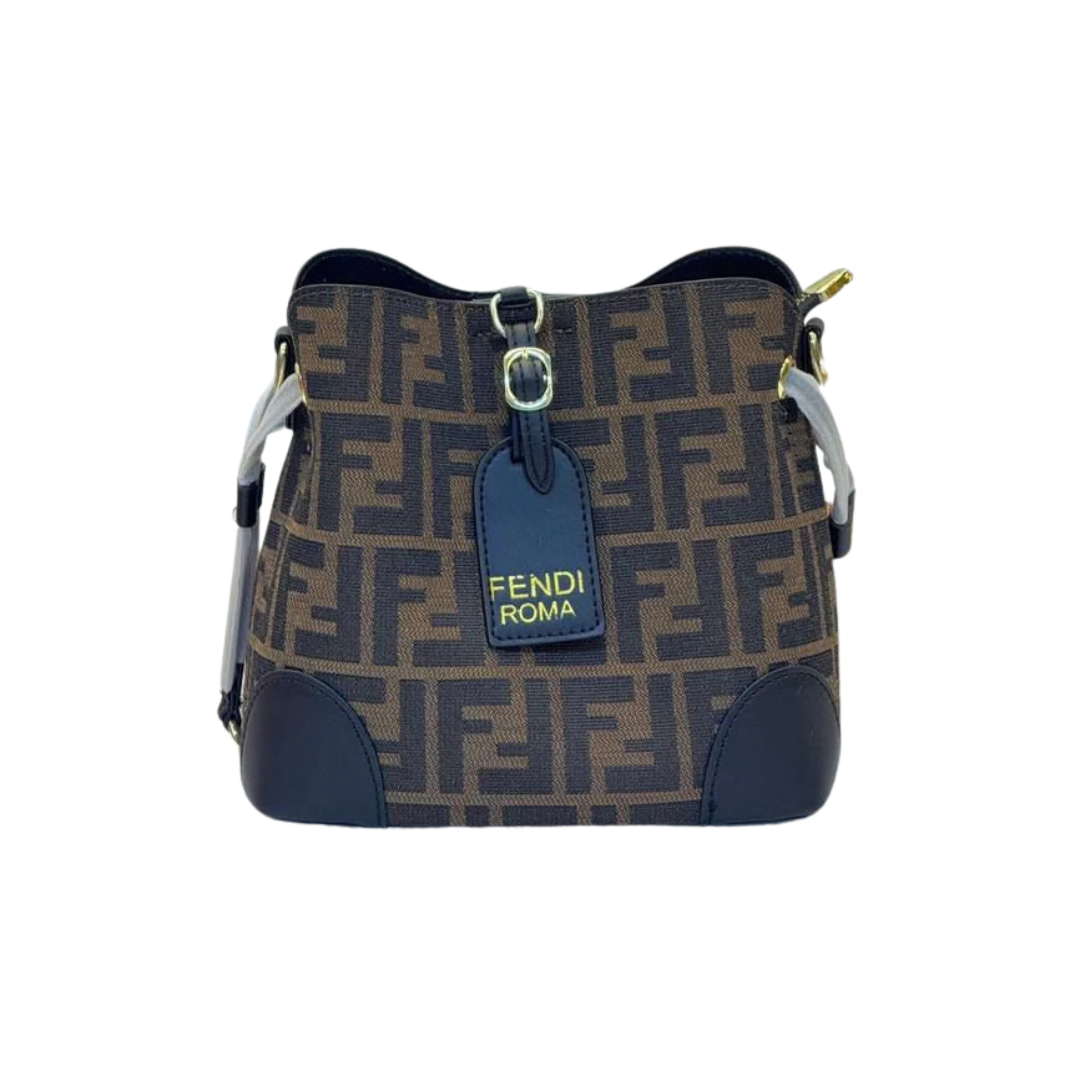 Fendi Bucket Bag | Brown FF Pattern Black