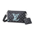 Louis Vuitton Clutch | Louis Vuitton LV Logo Black Blue - View 1
