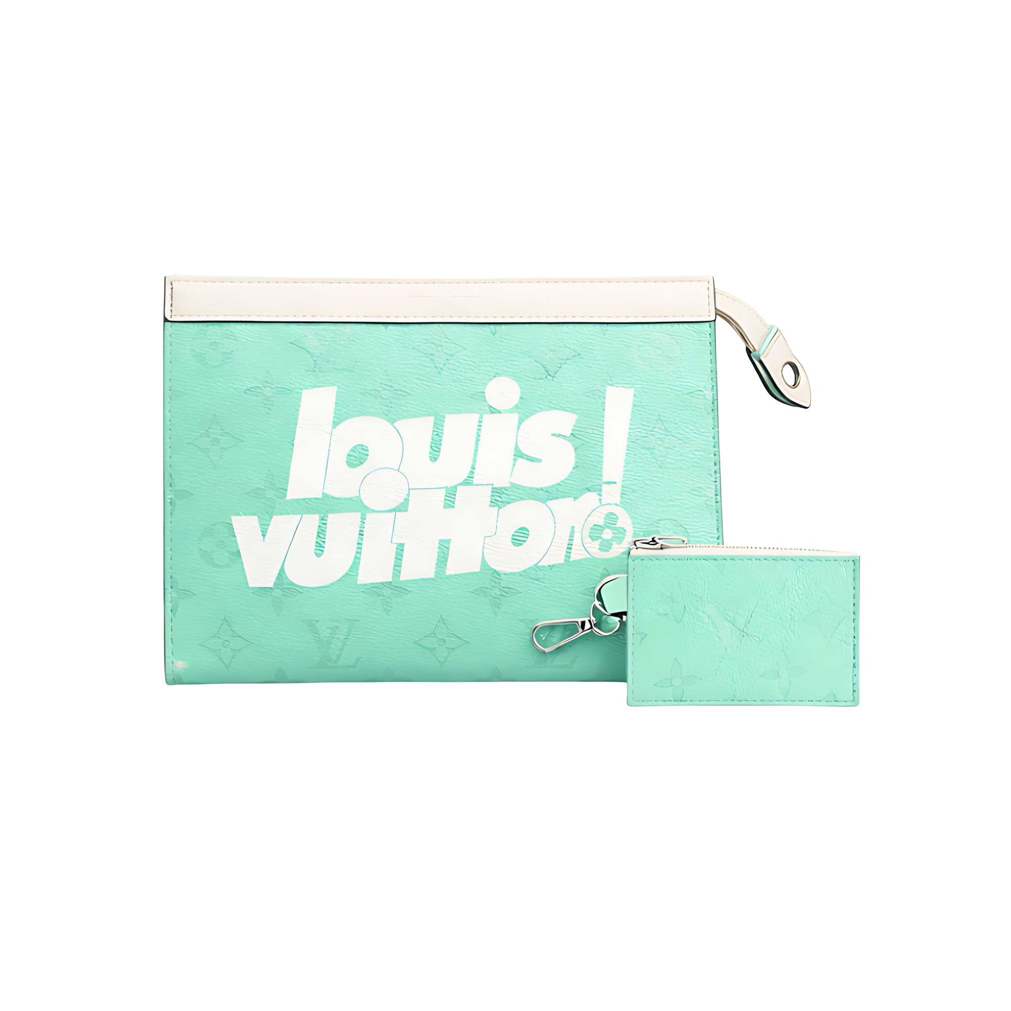 Louis Vuitton Pouch | Louis Vuitton Black Sea Green LV Design - View 1