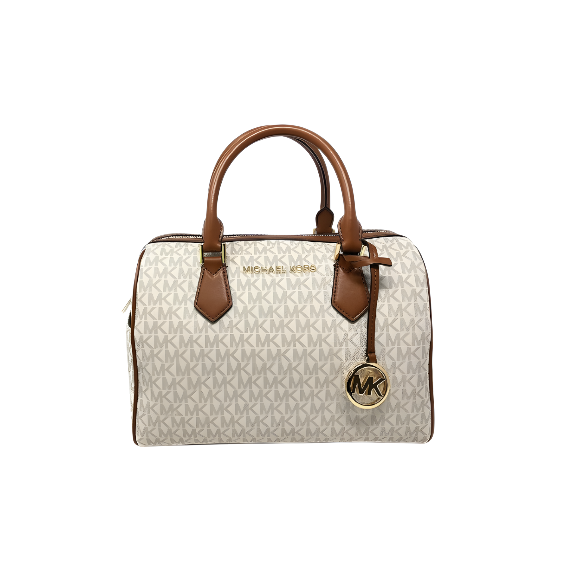 Michael Kors Bag | Hayes Large Duffle Satchel Brown White