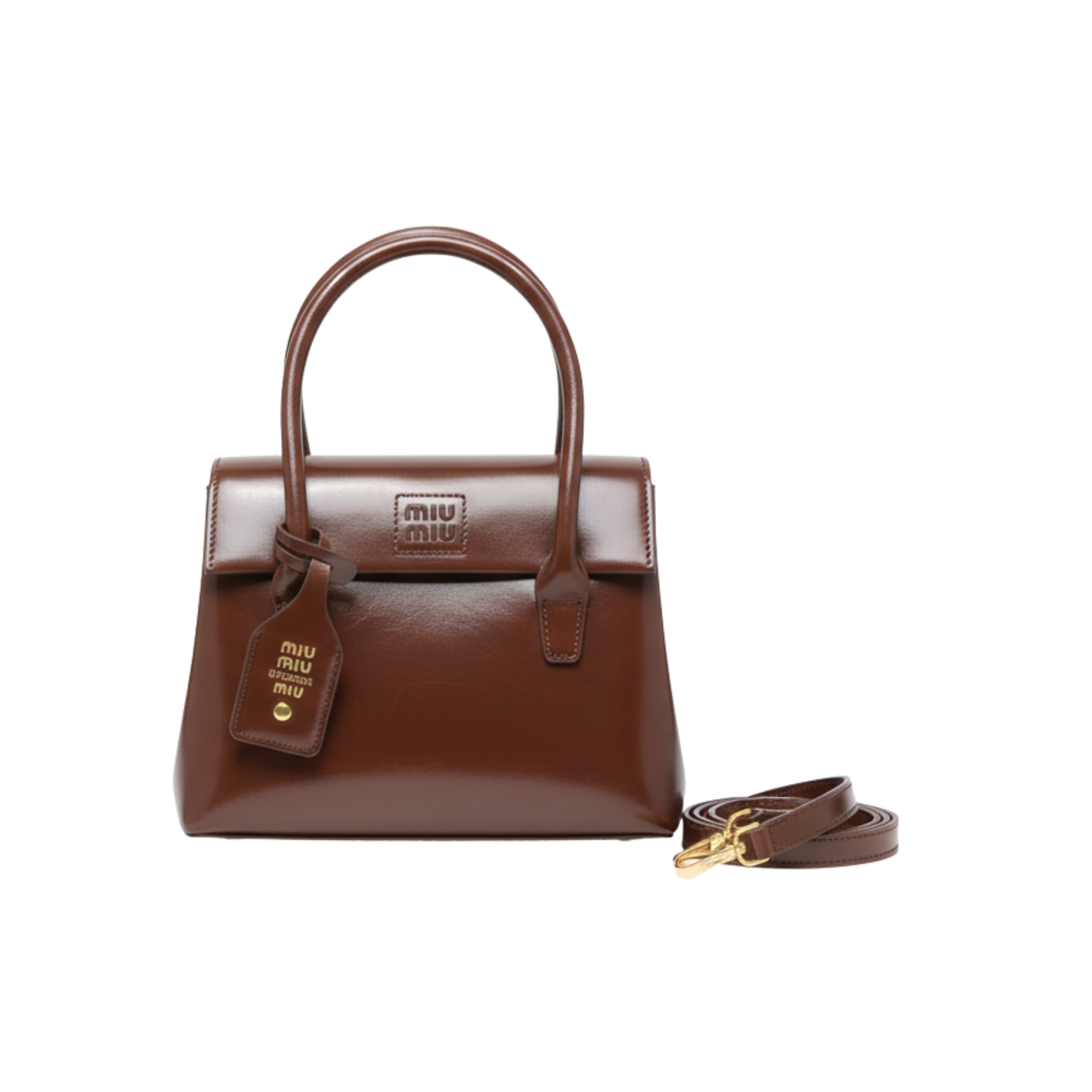 Miu Miu Bag | Solitaire Shiny Leather Brown