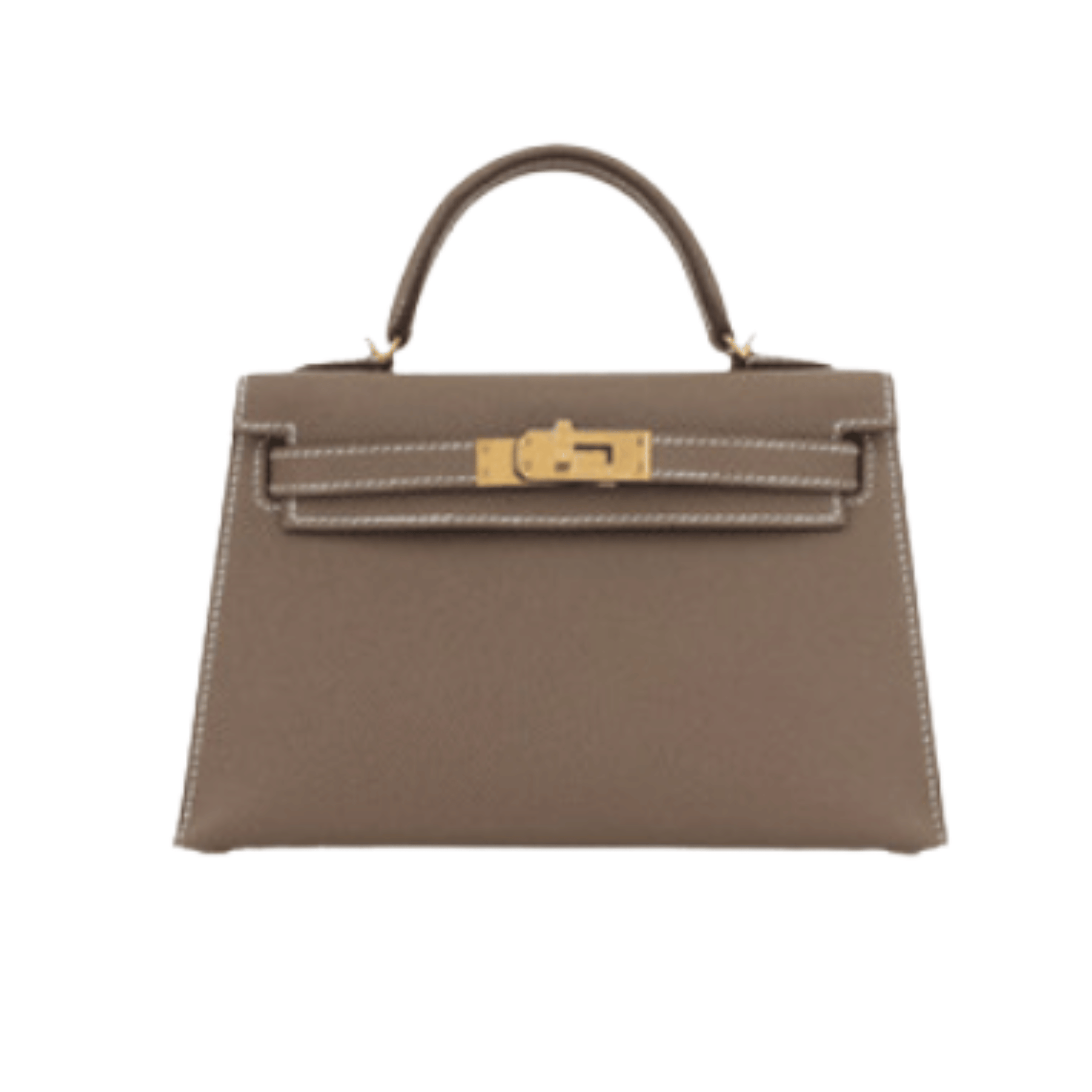 Hermès | Kelly Mini Ii Sellier Bag In Etoupe Epsom Leather With Gold Hardware.