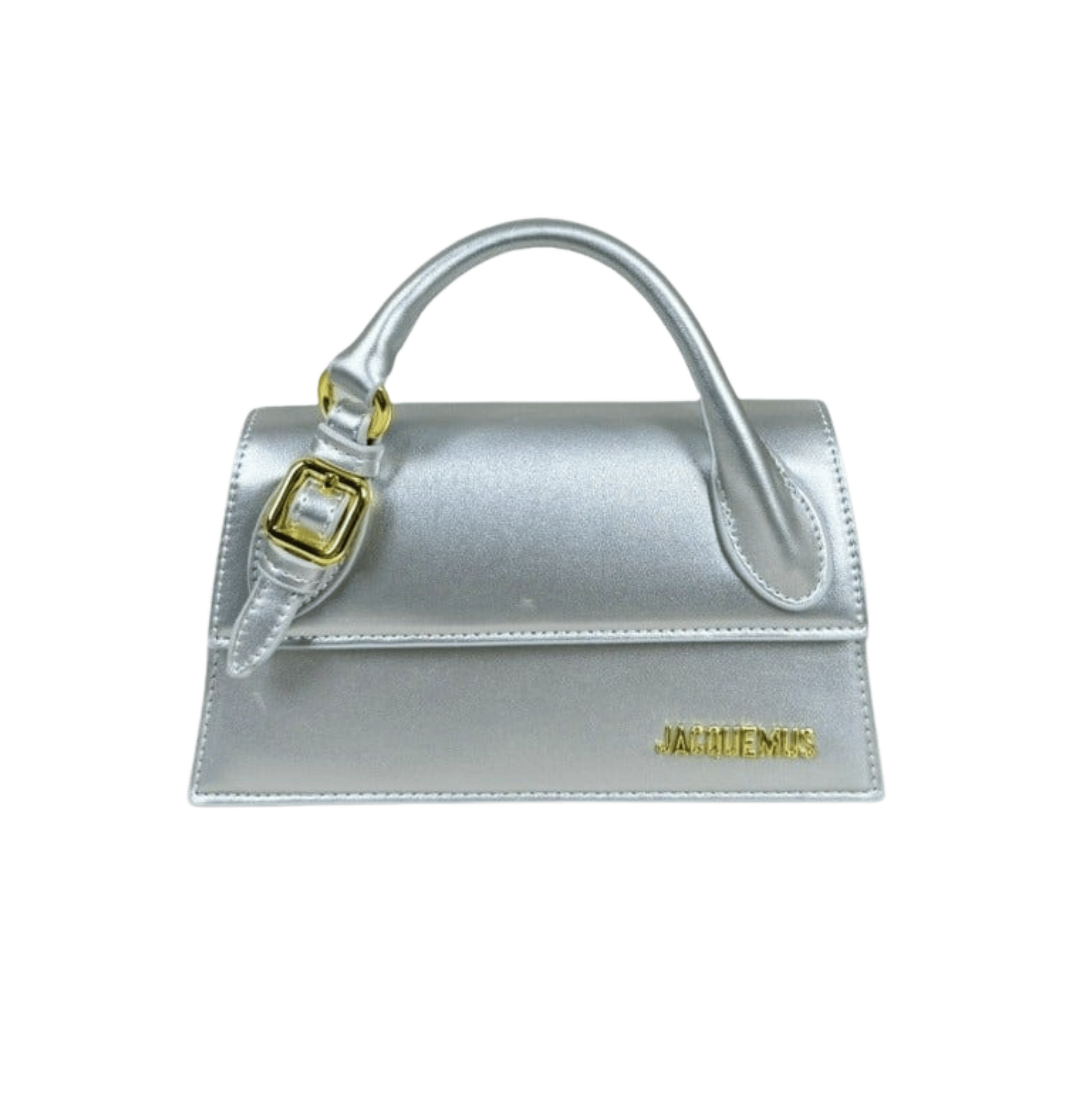 Jacquemus | Le Chiquito Long Tote Bag In A Silver-tone Metallic Leather