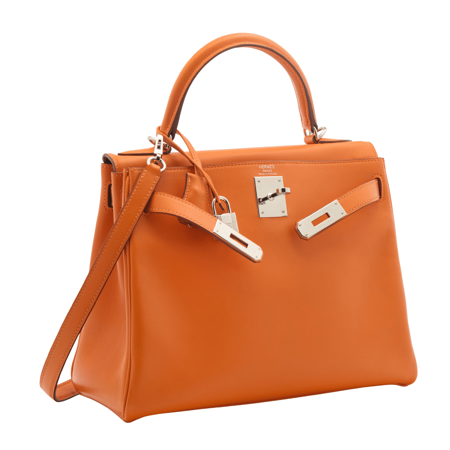 Hermès | Kelly 28 Sellier Bag In A Bright Orange Color