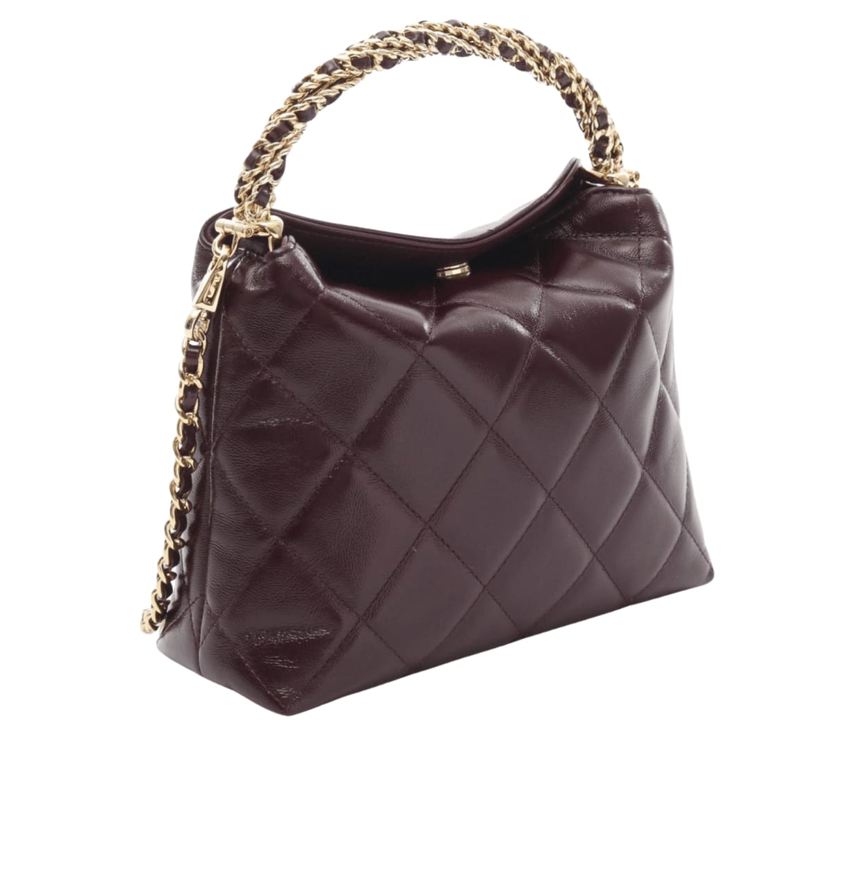 Chanel | Hobo Bag In A Deep Burgundy, Quilted Leather With Gold-tone Hardware.