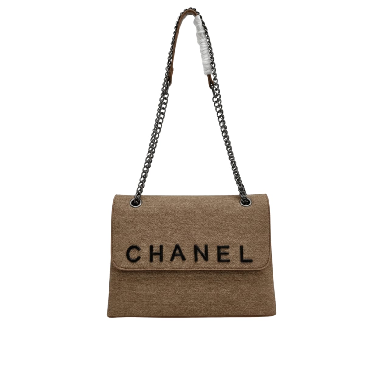 Chanel | Flap Bag In Beige Jersey Material