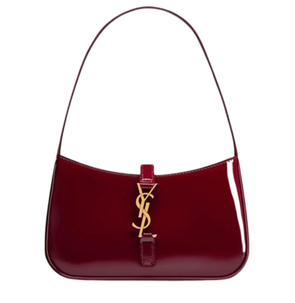 Saint Laurent | Le 5 À 7 Mini Patent-leather Shoulder Bag In A Dark Red Or Burgundy Color