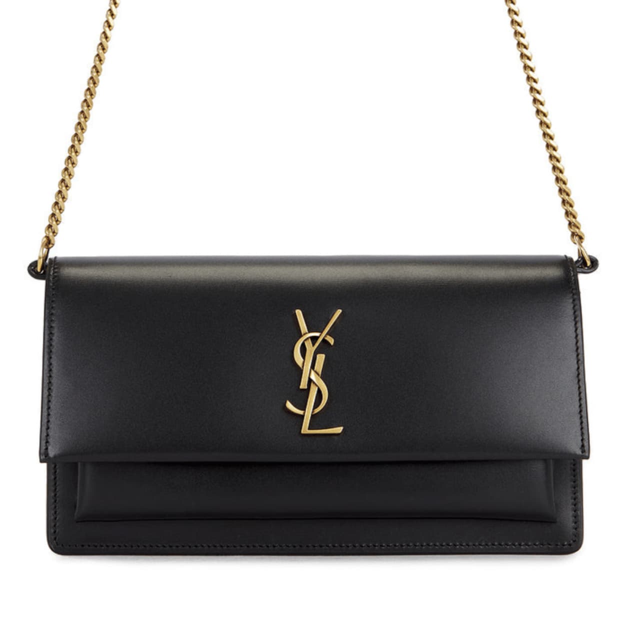 Saint Laurent | Sunset Bag.made From Smooth Or Crocodile-embossed Calfskin Leather