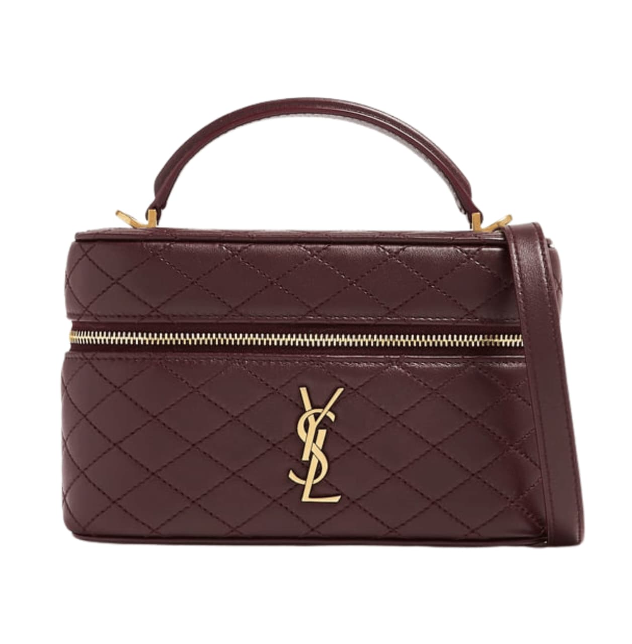 Saint Laurent | Gaby Vanity Bag In A Rich, Burgundy Color.
