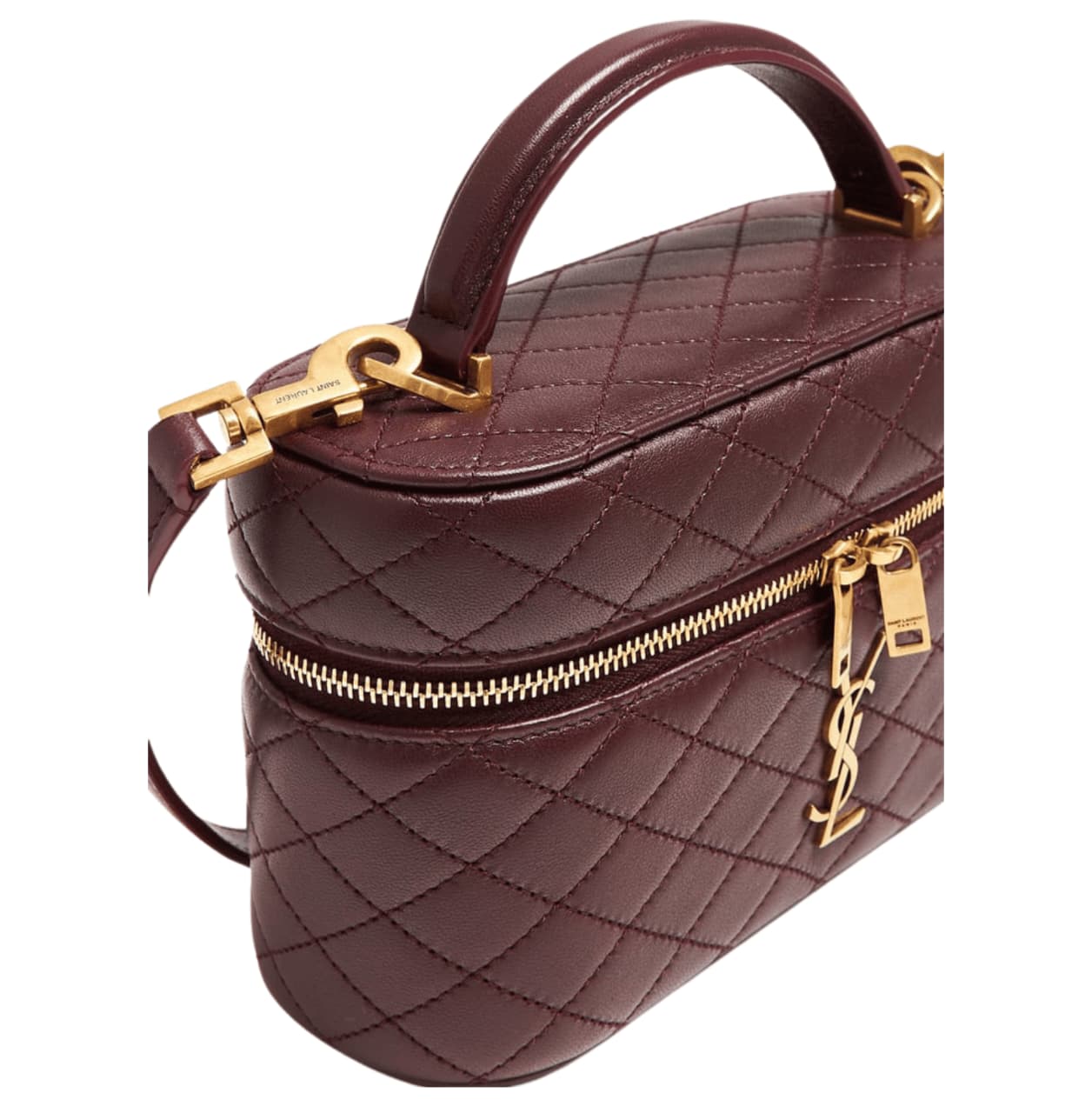 Saint Laurent | Gaby Vanity Bag In A Rich, Burgundy Color.
