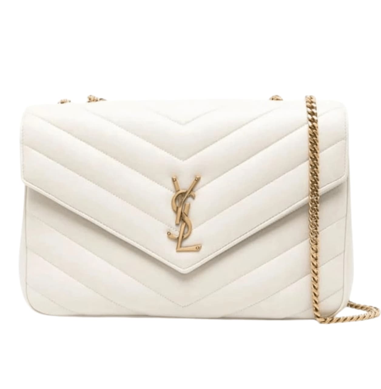 Saint Laurent | Loulou Shoulder Bag In A Cream Or White Color