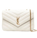 Saint Laurent | Loulou Shoulder Bag In A Cream Or White Color
