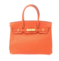 Hermes | Poppy Clemence Leather Birkin 30 Bag Orange