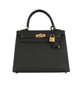 Hermès | Kelly 28 Sellier Handbag In Black Epsom Leather With Gold Hardware