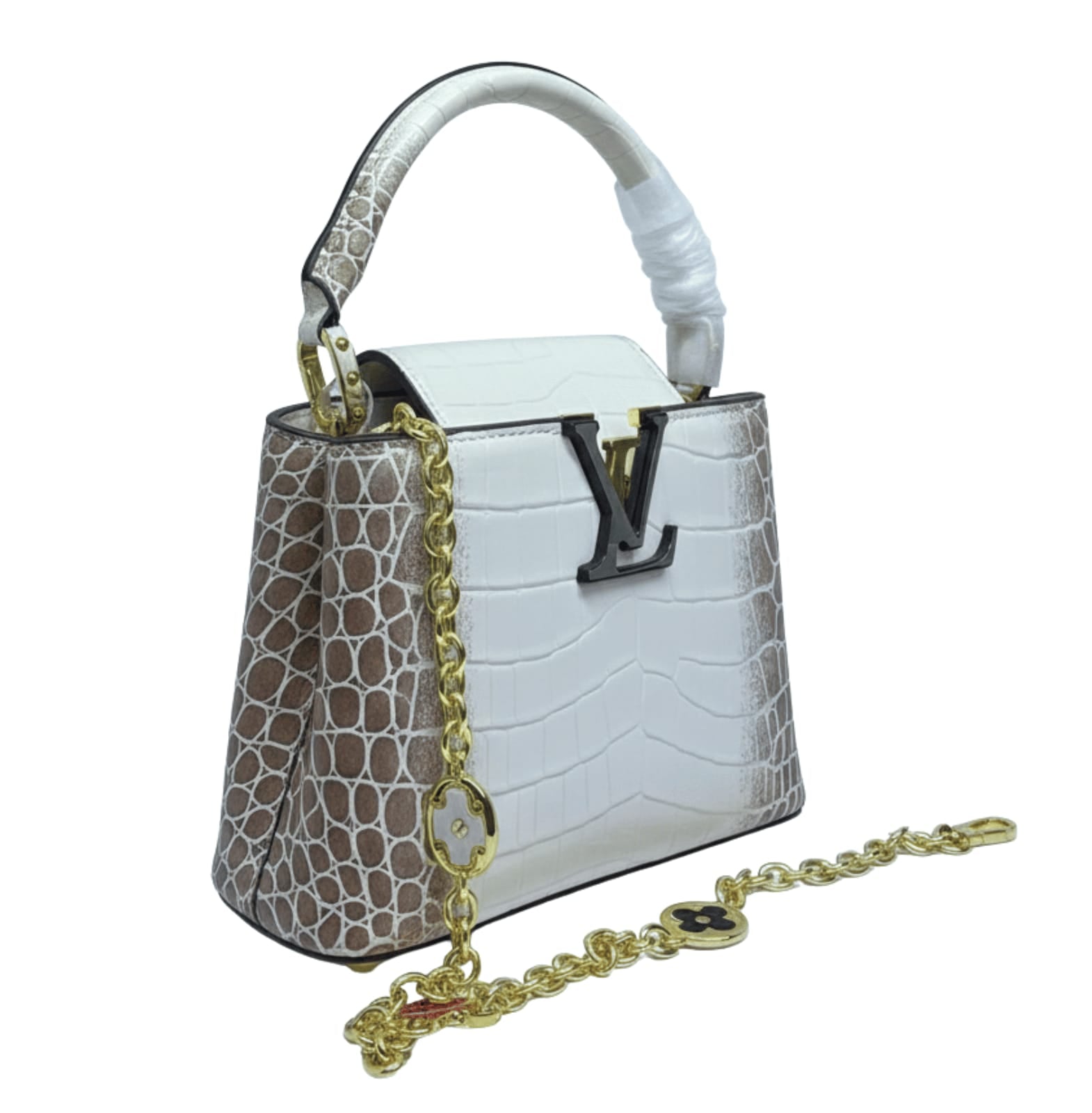 Louis Vuitton Bag | Capucines White/Brown Crocodilian Leather
