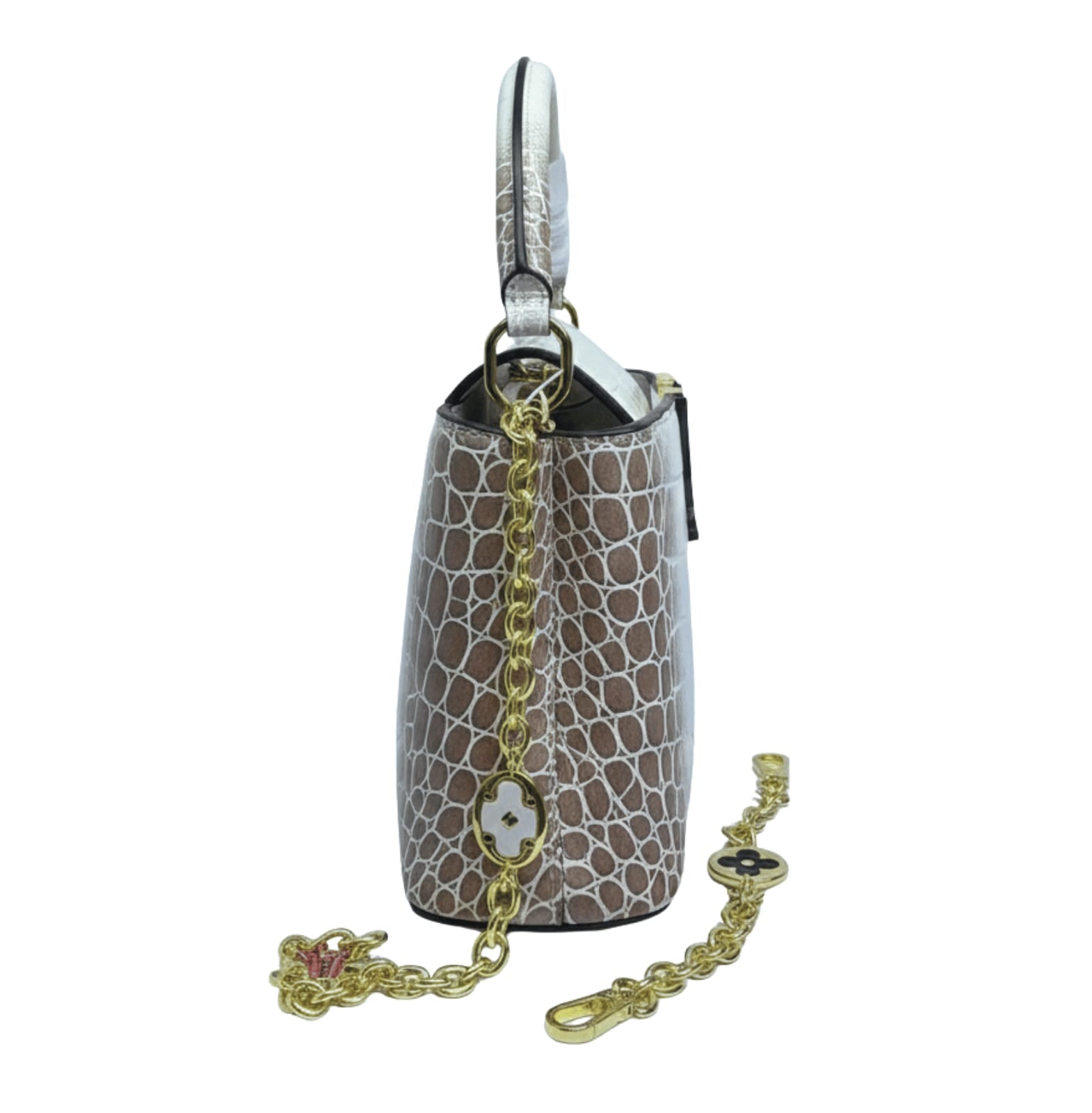 Louis Vuitton Bag | Capucines White/Brown Crocodilian Leather
