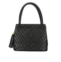 Chanel | V-stitch Top-handle Bag In Caviar Leather