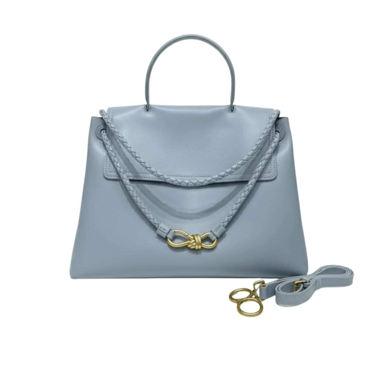Bottega Veneta | Ciao Top Handle Bag In A Light Blue Leather With A Gold
