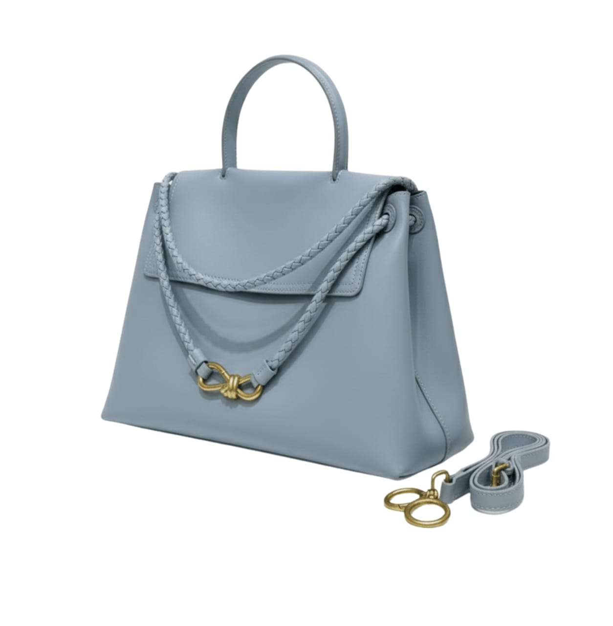Bottega Veneta | Ciao Top Handle Bag In A Light Blue Leather With A Gold