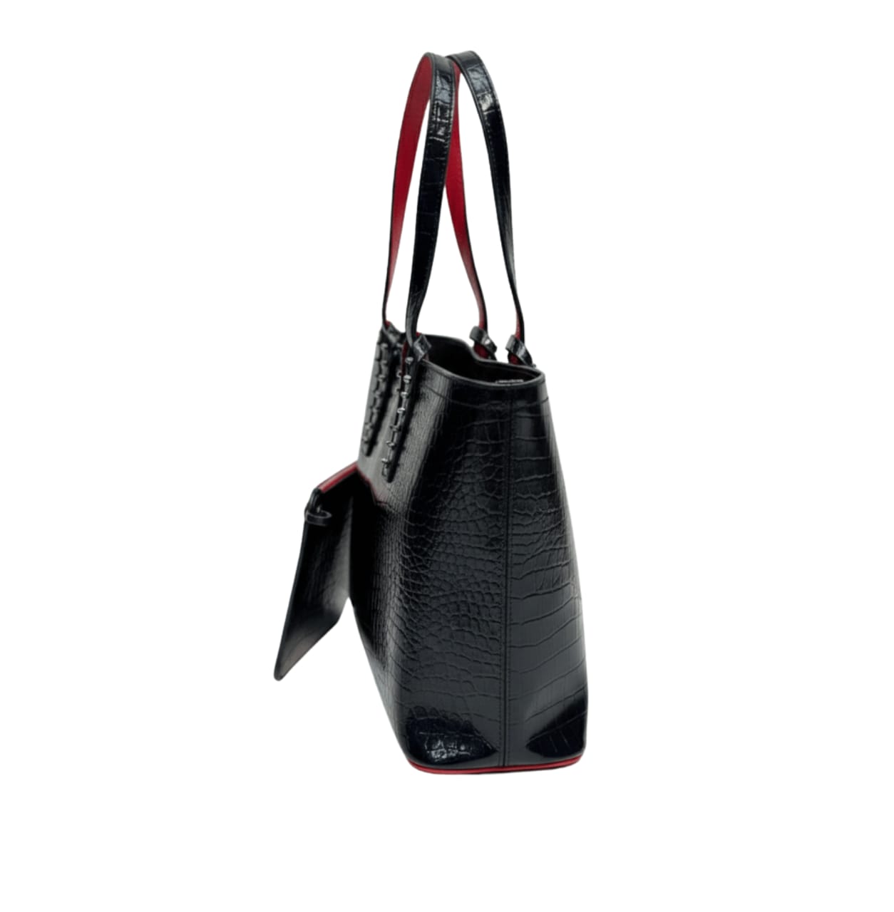 Christian Louboutin | Cabata Tote Bag In Black Crocodile-embossed Calfskin Leather