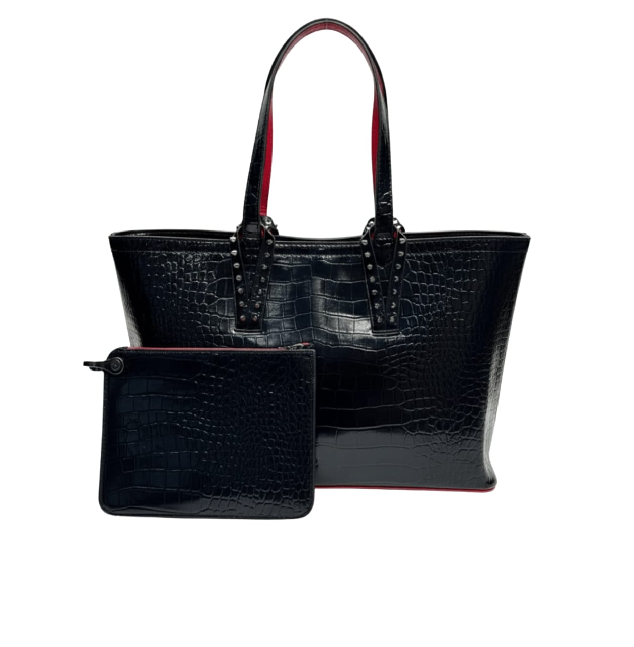 Christian Louboutin | Cabata Tote Bag In Black Crocodile-embossed Calfskin Leather