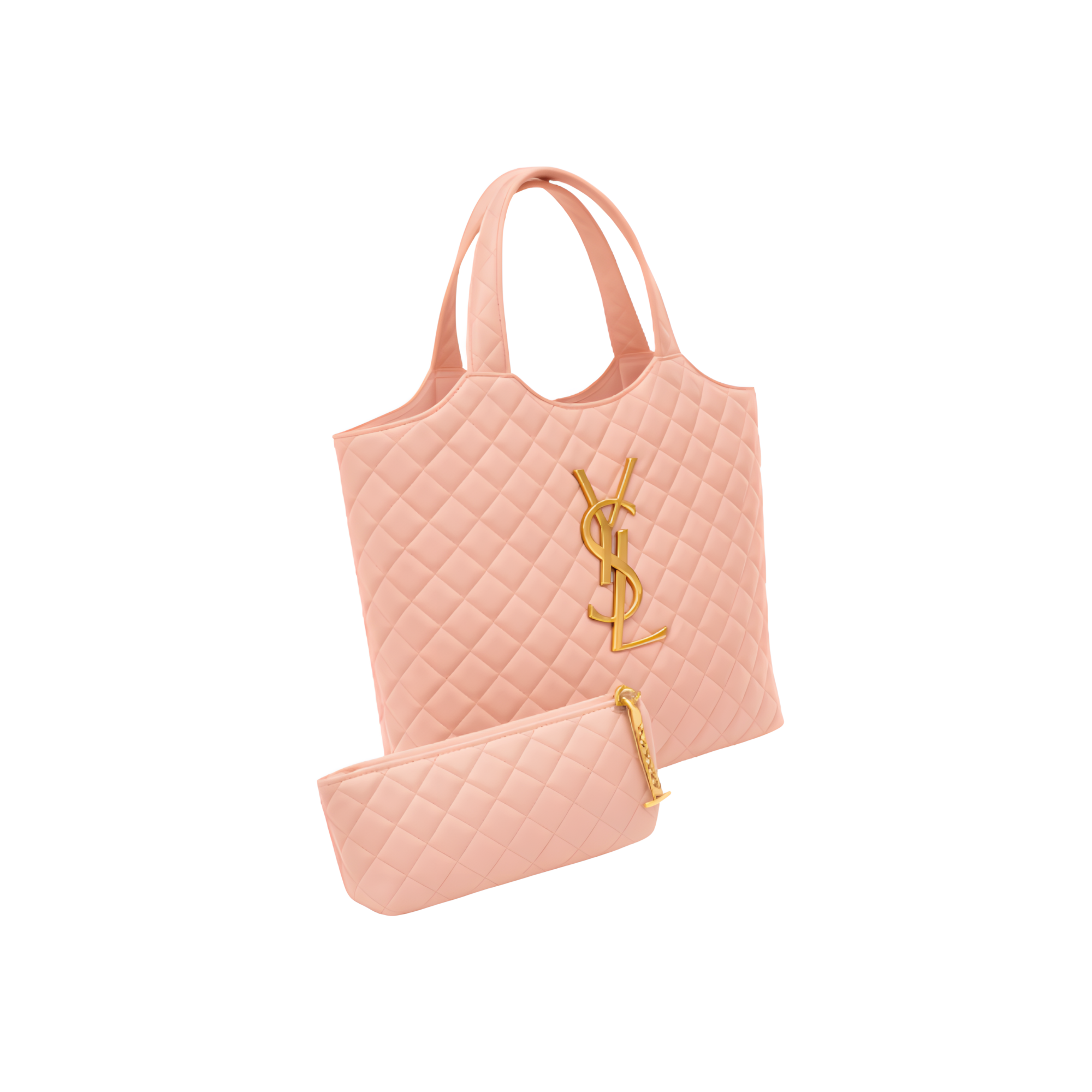 YSL Bag | Icare Maxi Quilted Lambskin Tote Pale