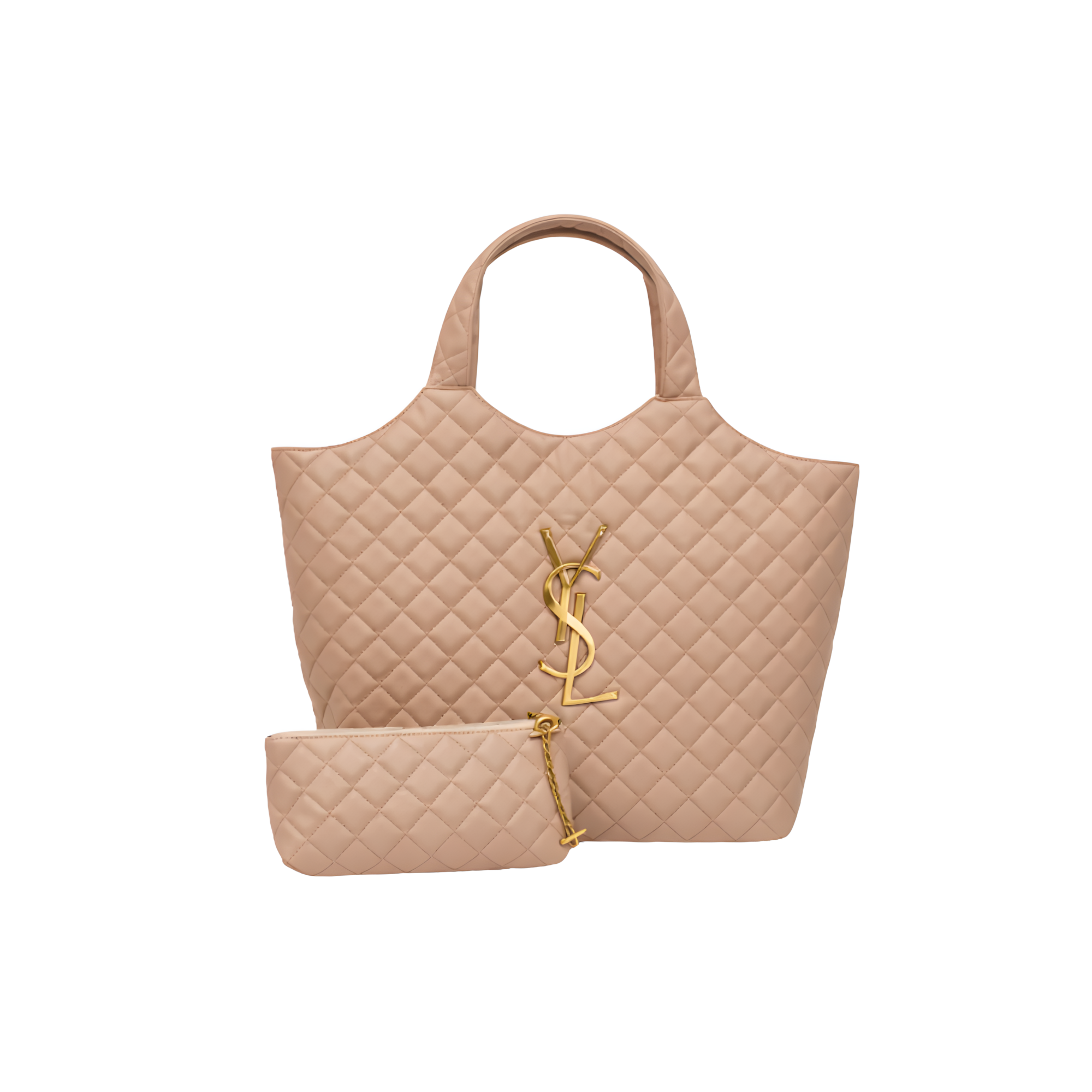 YSL Bag | Icare Maxi Quilted Suede Beige