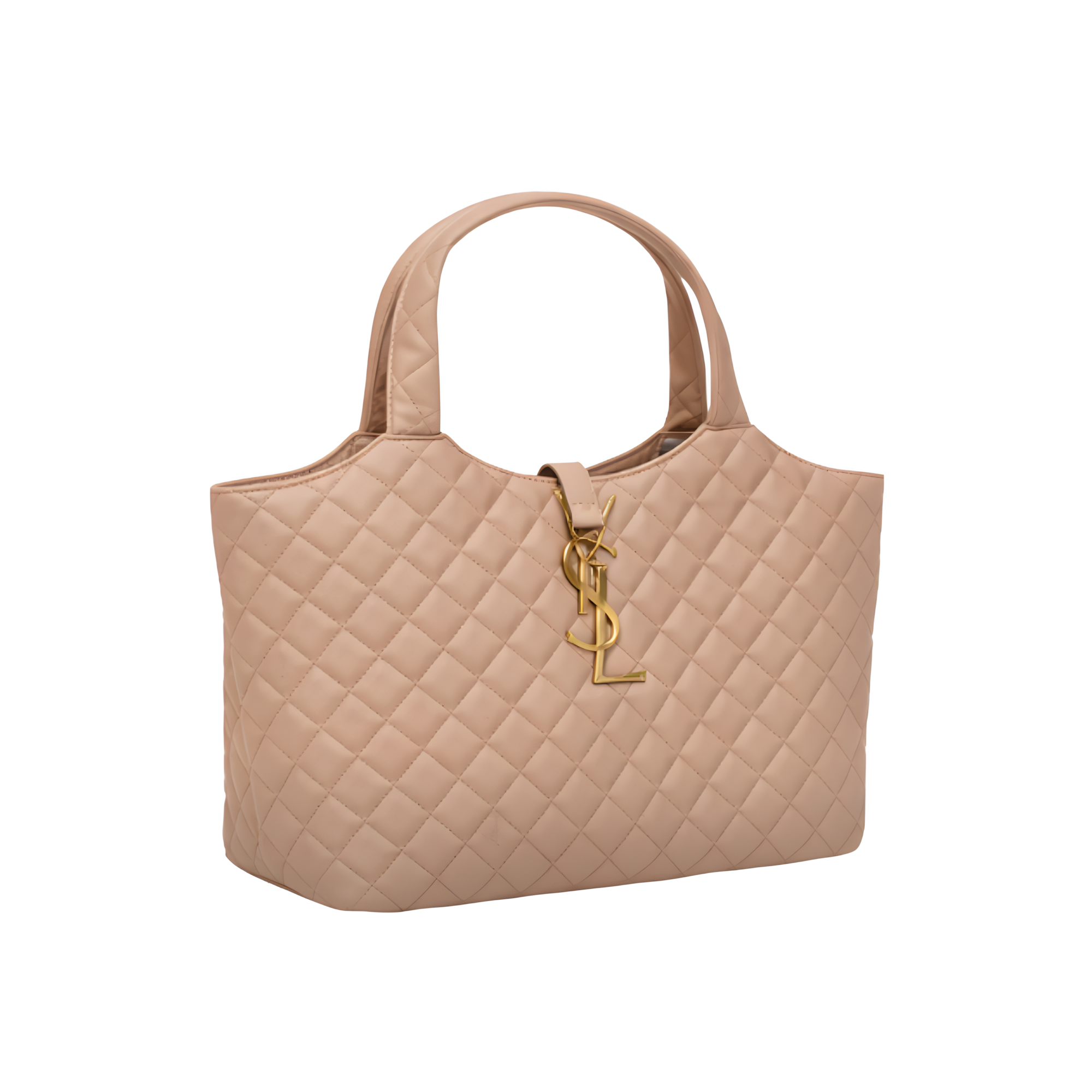 YSL Bag | Icare Maxi Quilted Suede Beige