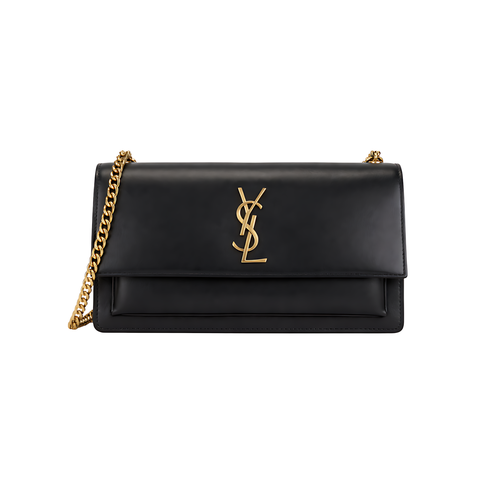 Saint Laurent | Sunset Bag.made From Smooth Or Crocodile-embossed Calfskin Leather