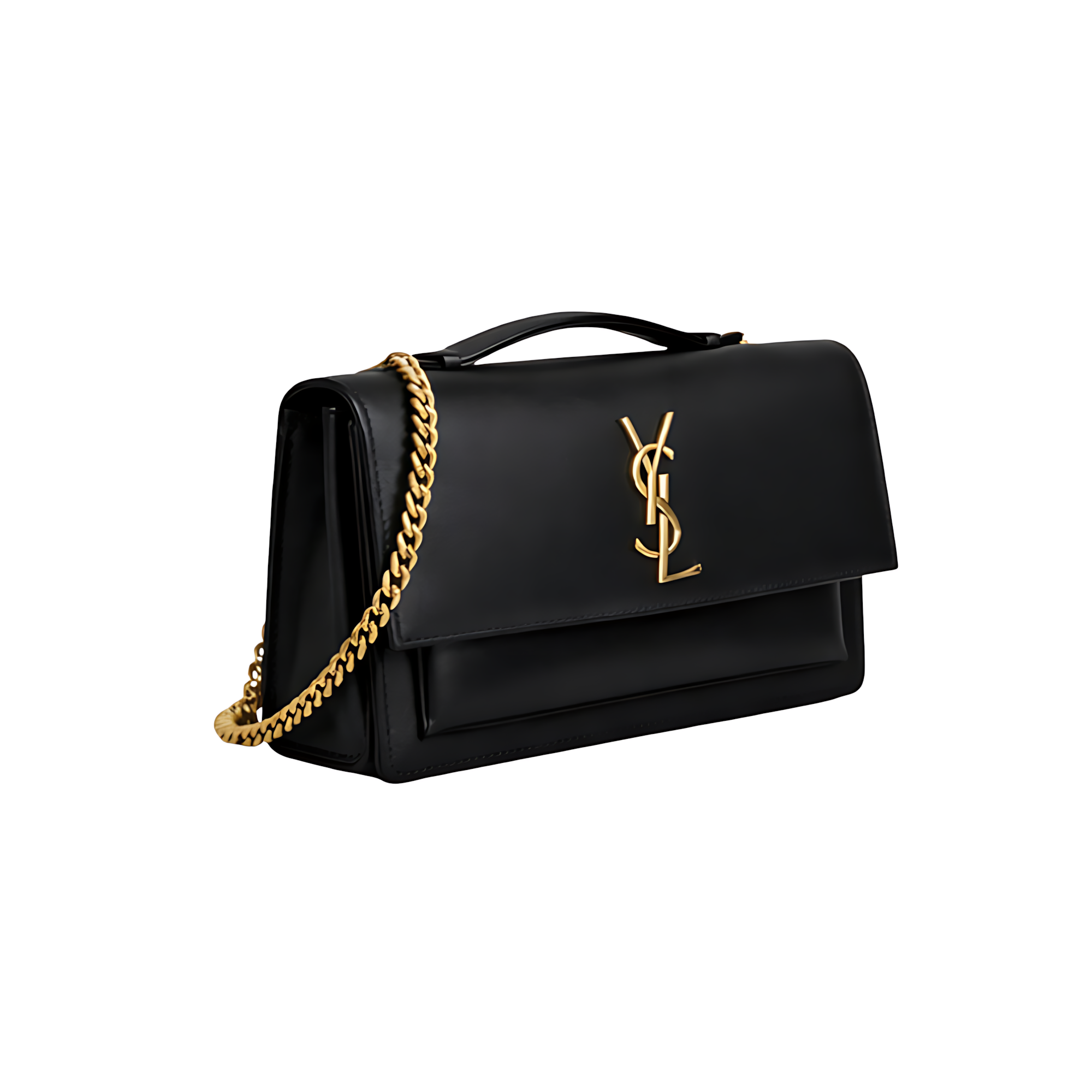 Saint Laurent | Sunset Bag.made From Smooth Or Crocodile-embossed Calfskin Leather